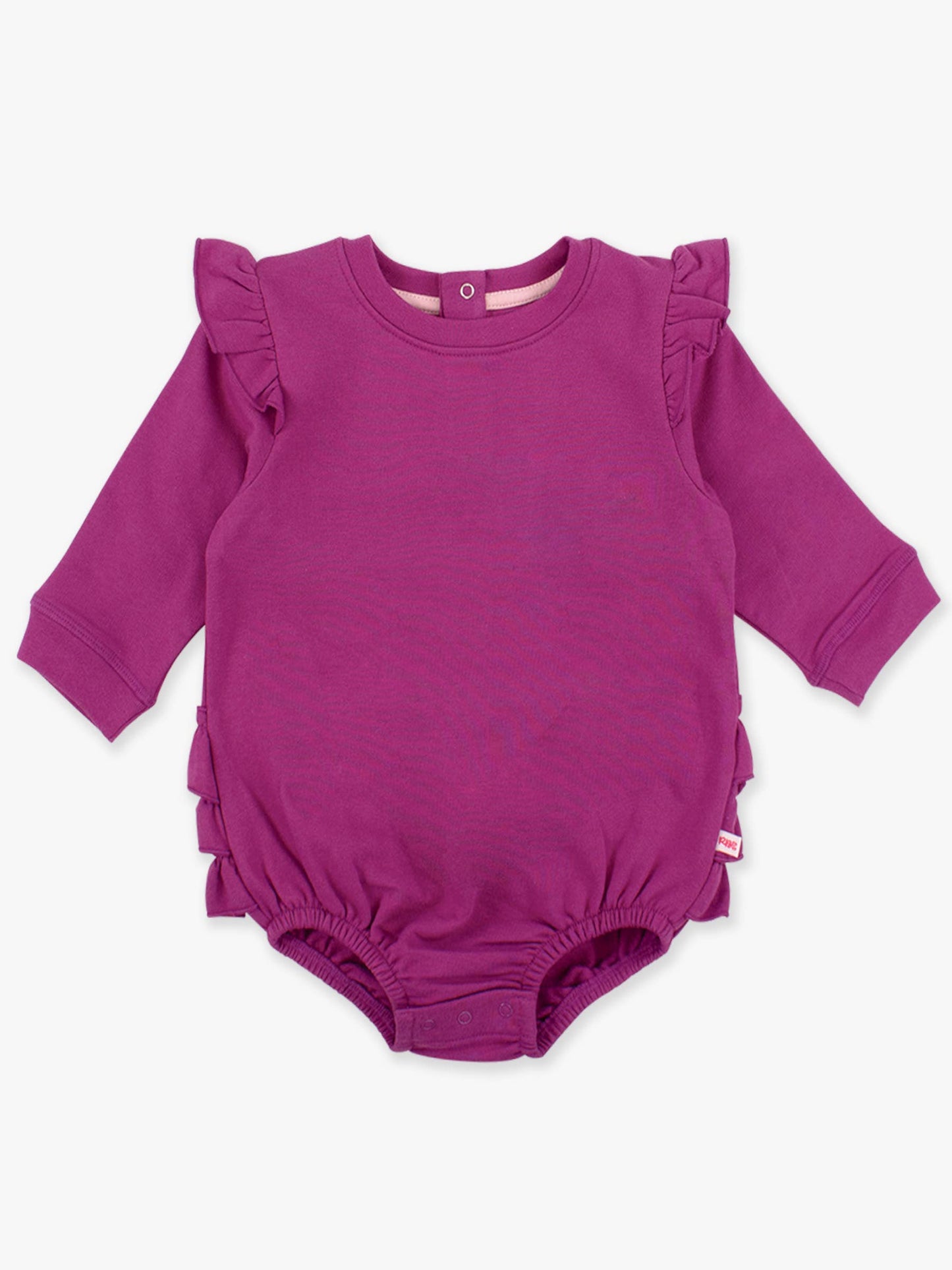 Baby Girls Plum Tart Sweatshirt Bubble Romper
