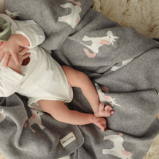 100% Luxury Cotton Swaddle Receiving Baby Blanket - Unicorn