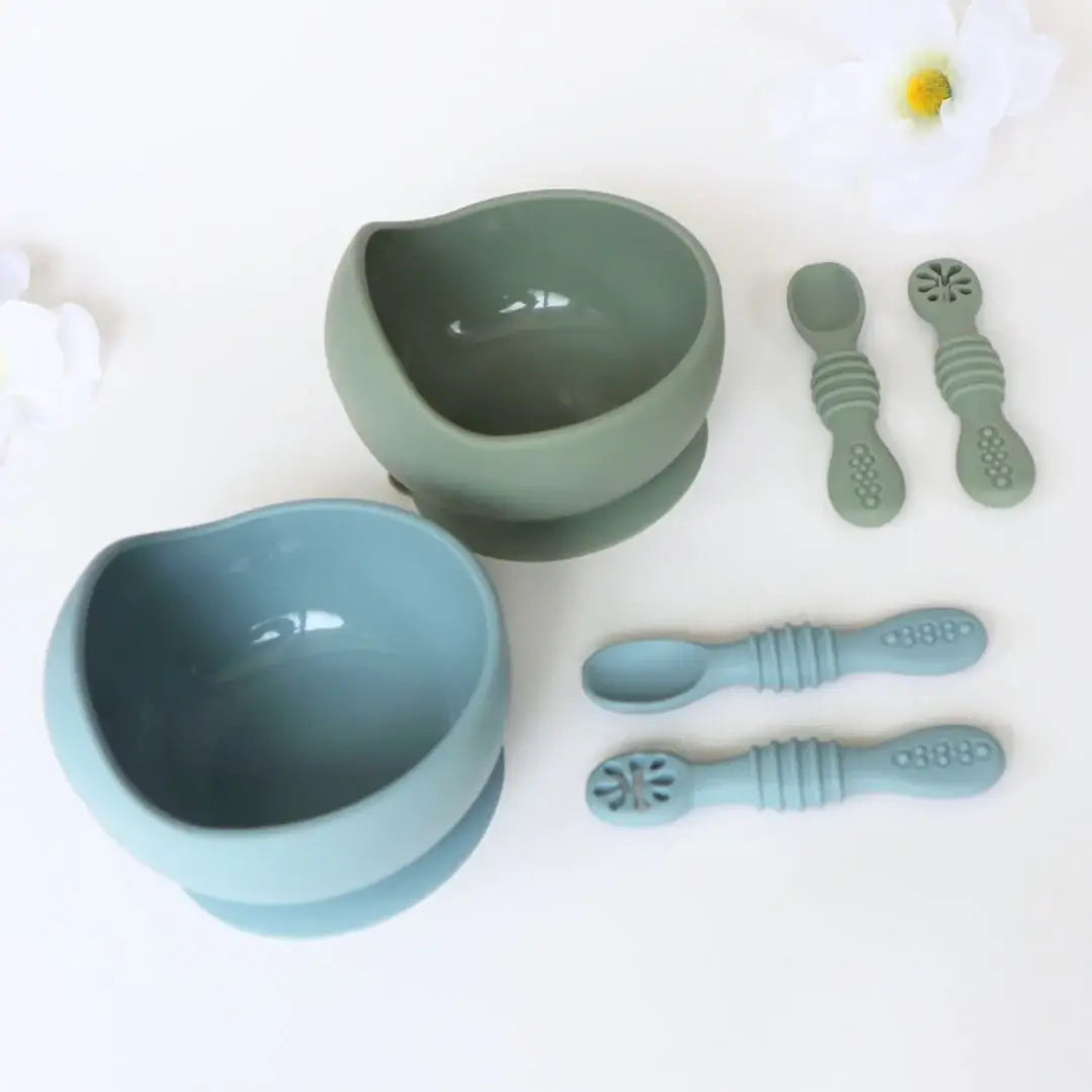 Infant Training Spoons for Self Feeding - Sage
