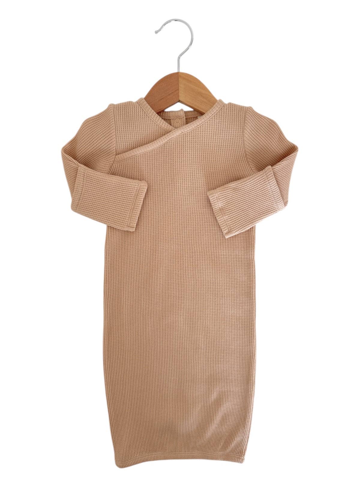 Organic Waffle Gown, Tan
