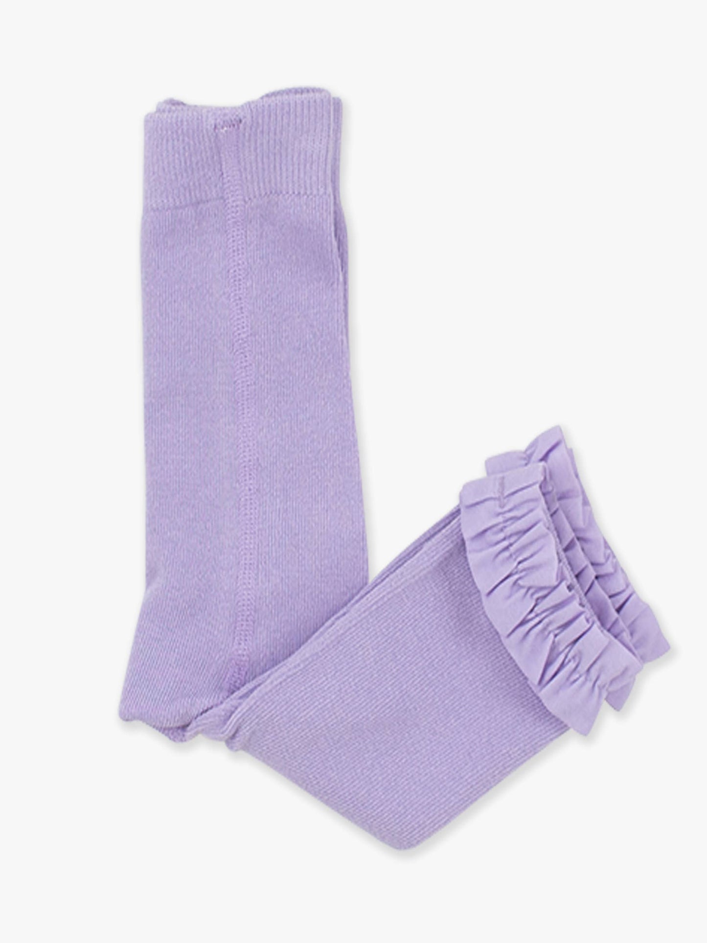 Girls Lavender Footless Ruffle Tights