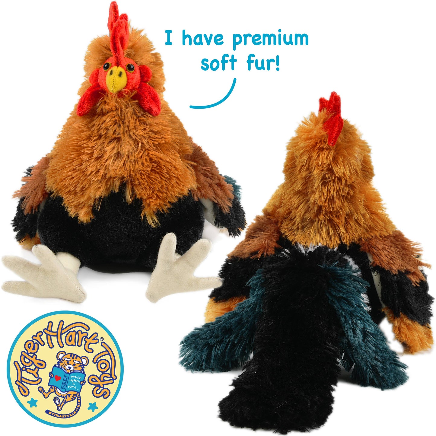 Riley The Rooster | 8 Inch Chicken Stuffed Animal Plush