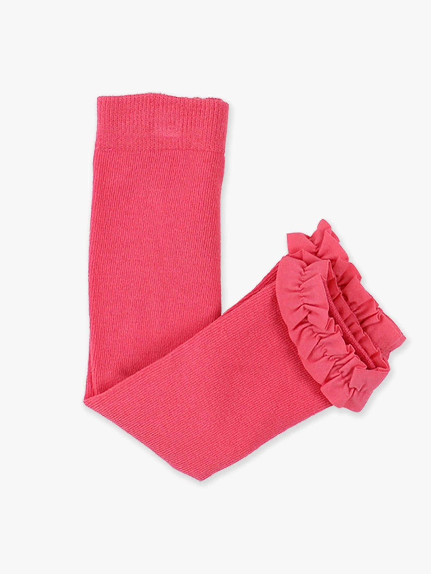 Girls Hot Pink Footless Ruffle Tights