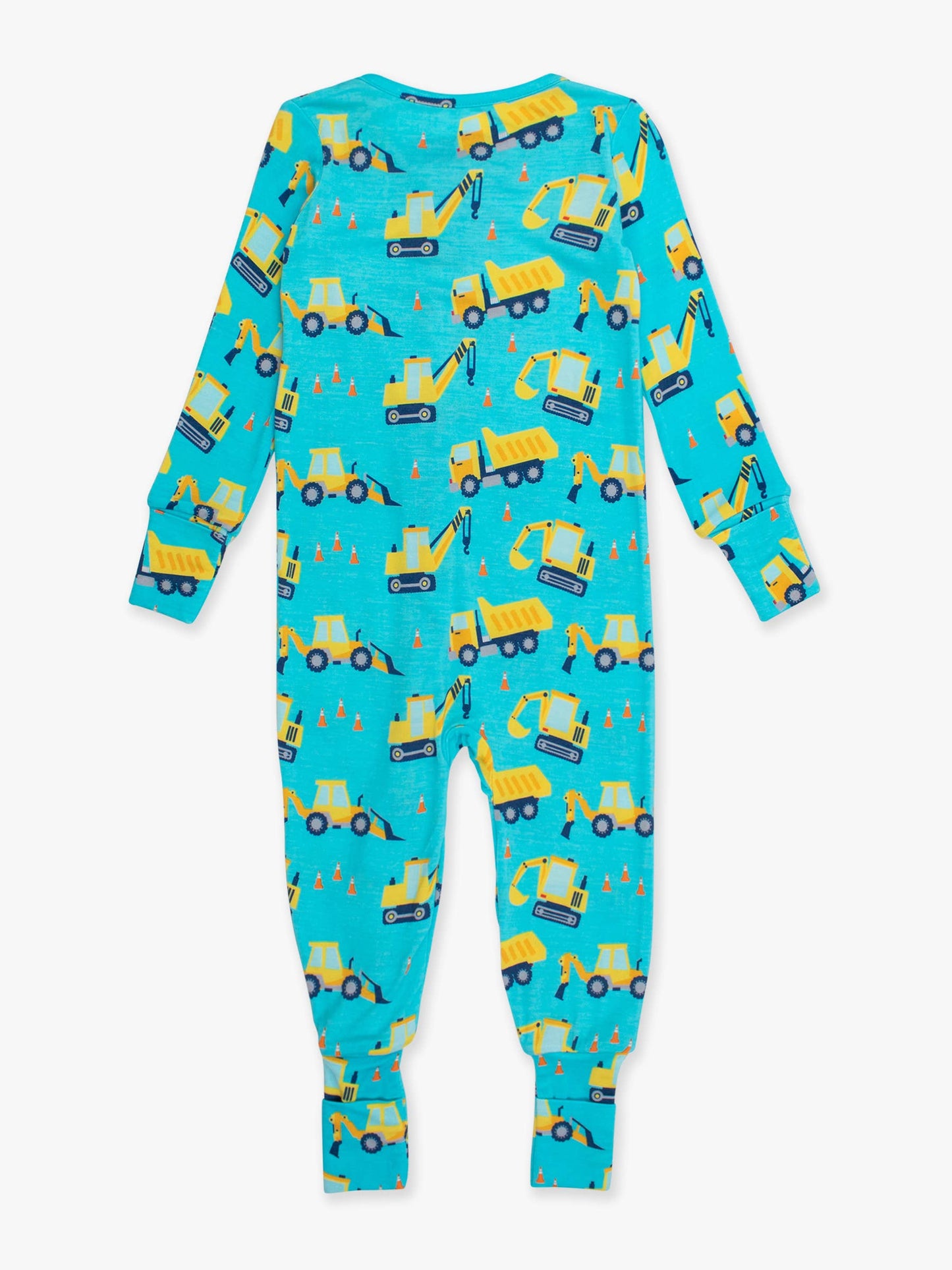 SoftSnooze™ Baby Bamboo Viscose Under Construction Convertible One Piece Footie Pajama