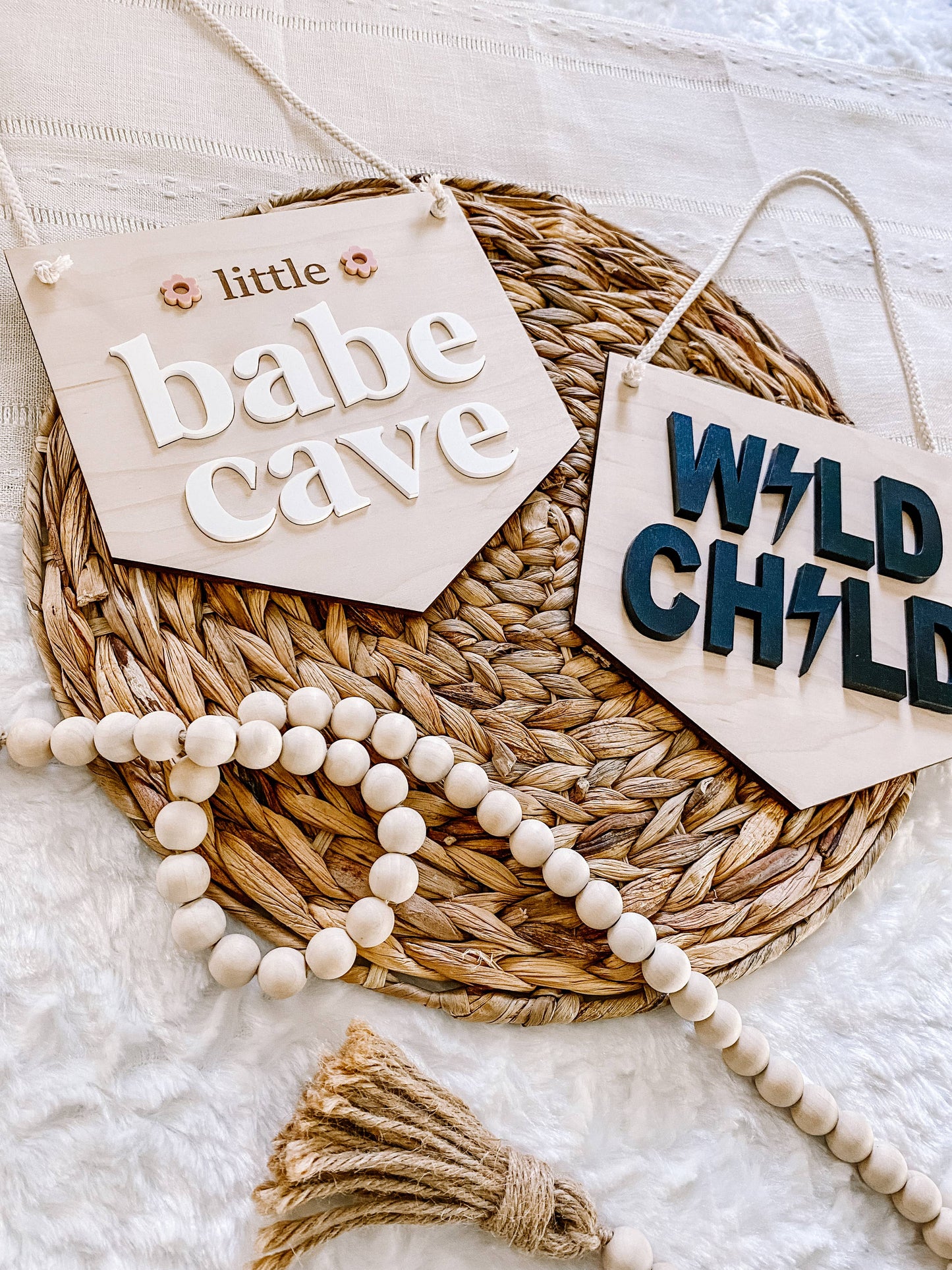 Wild Child Lightning Bolt Nursery Pennant Wall Sign