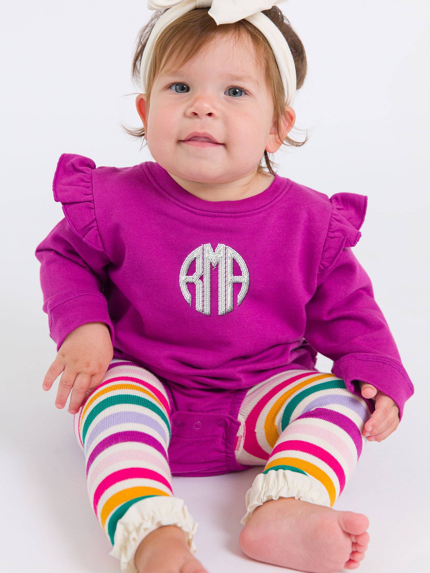 Baby Girls Plum Tart Sweatshirt Bubble Romper