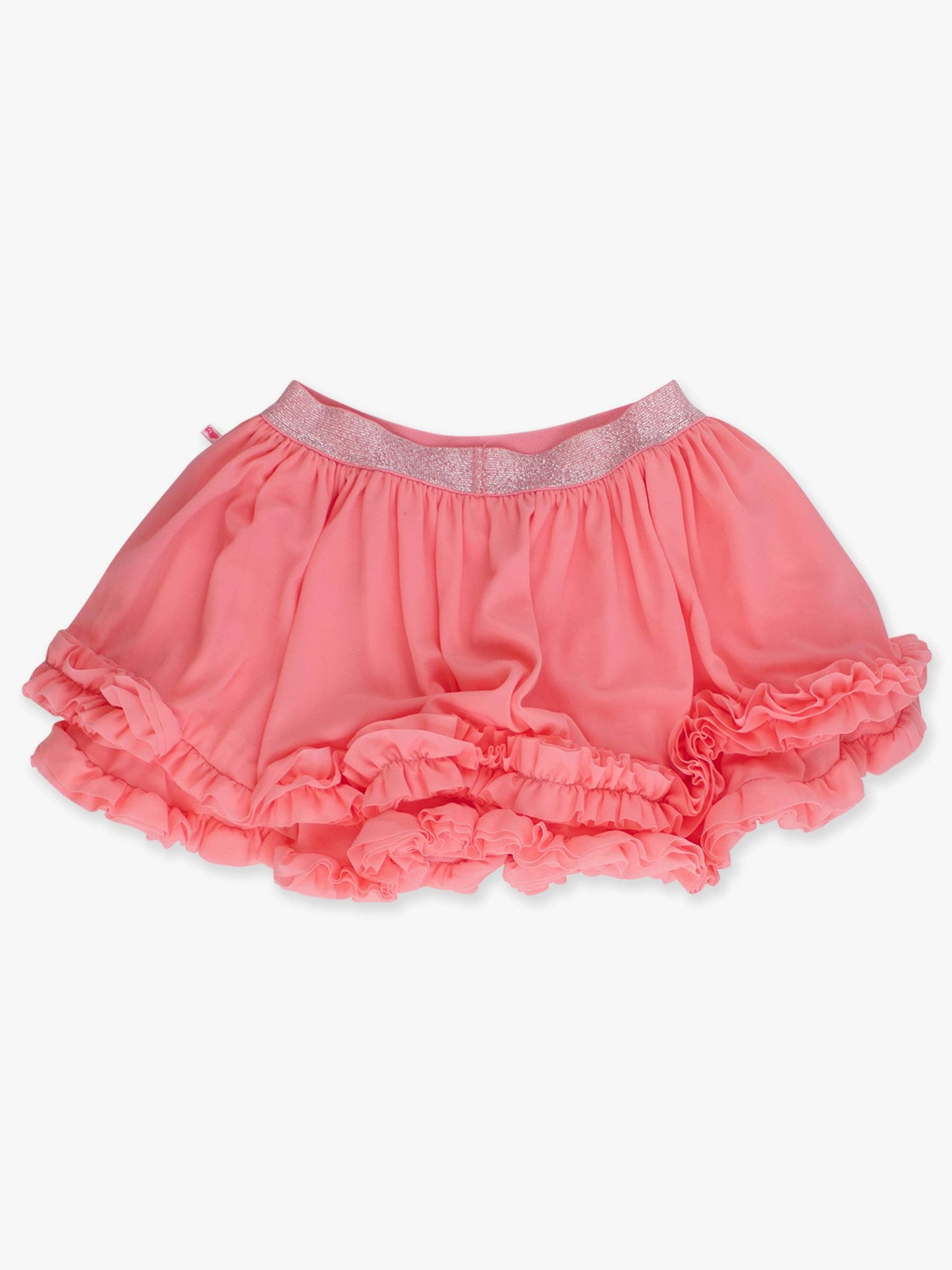 Girls Bubblegum Pink Elastic Waist Ruffle Tulle Skirt