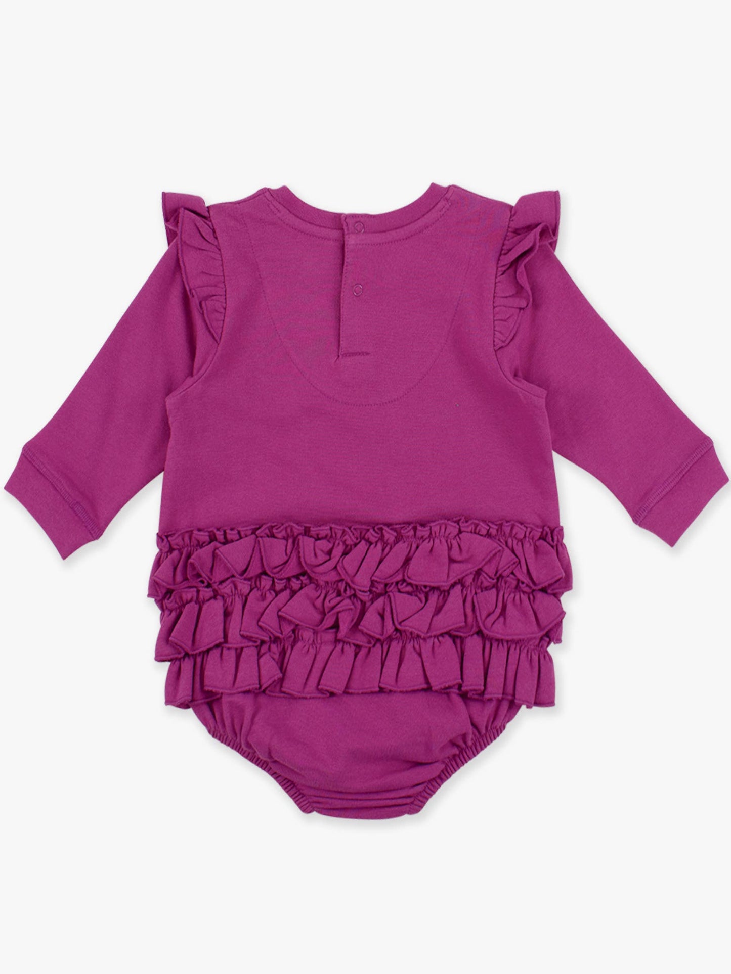Baby Girls Plum Tart Sweatshirt Bubble Romper