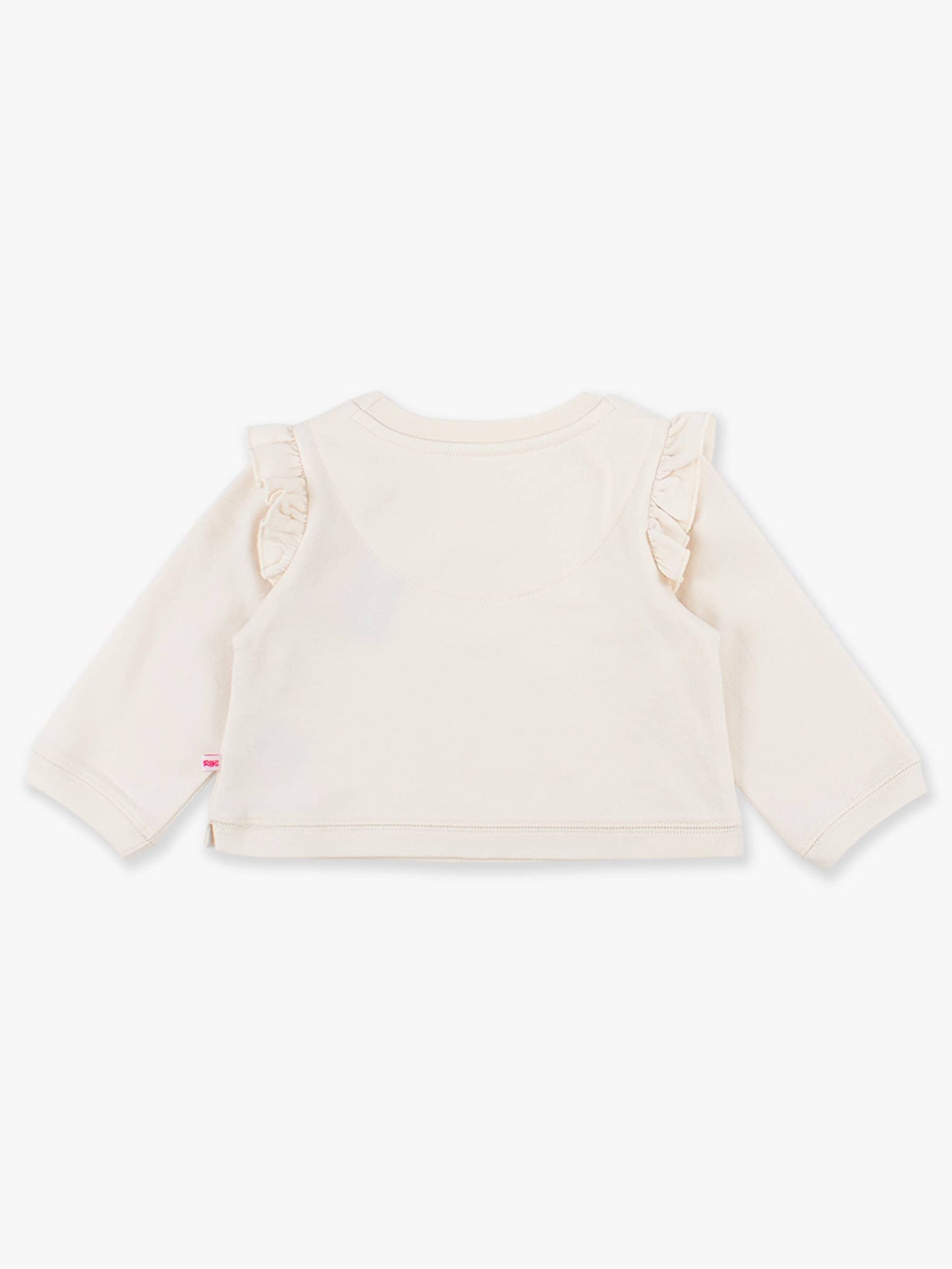Girls Ivory Knit Flutter Sweatshirt