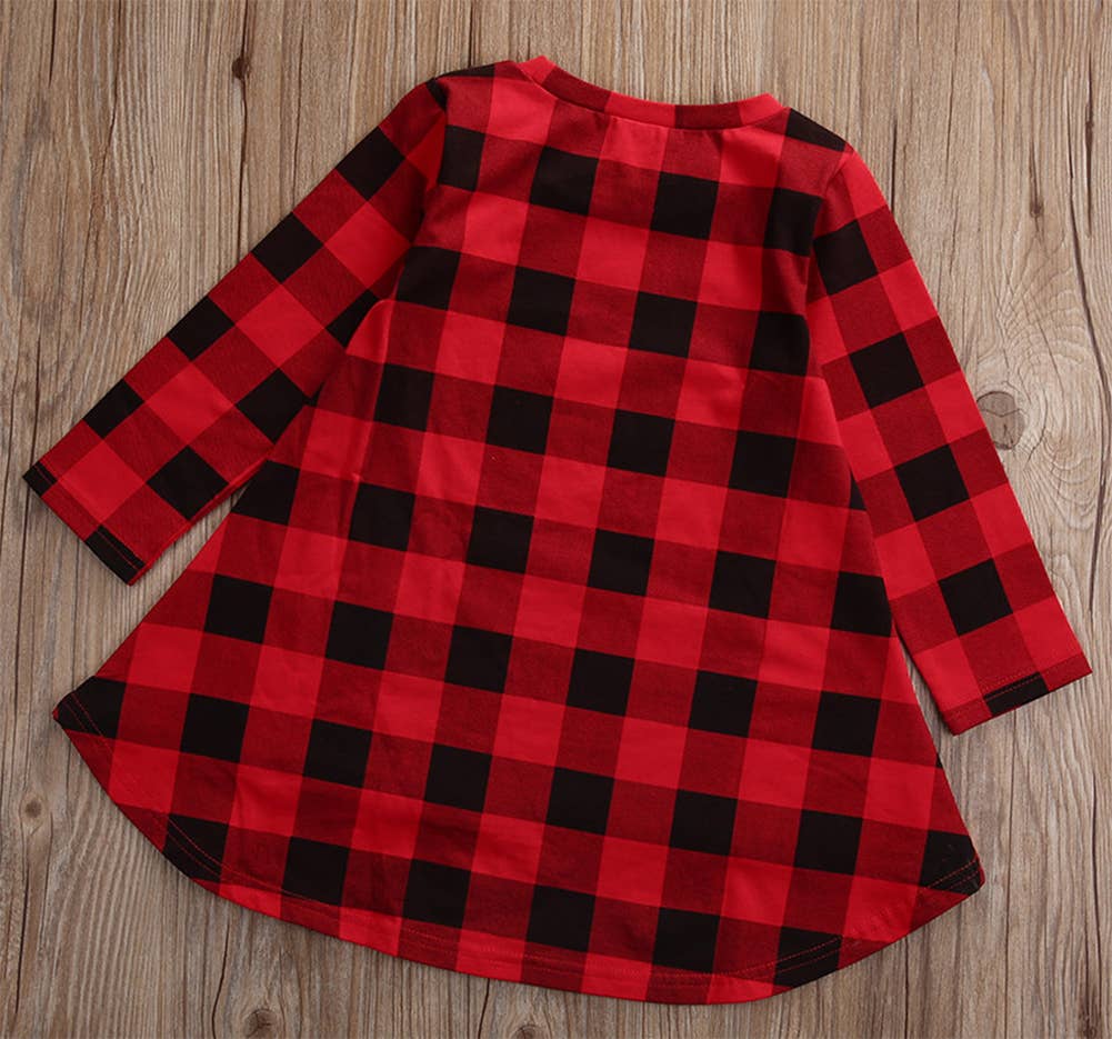 Buffalo Plaid Red & Black Girl Dress