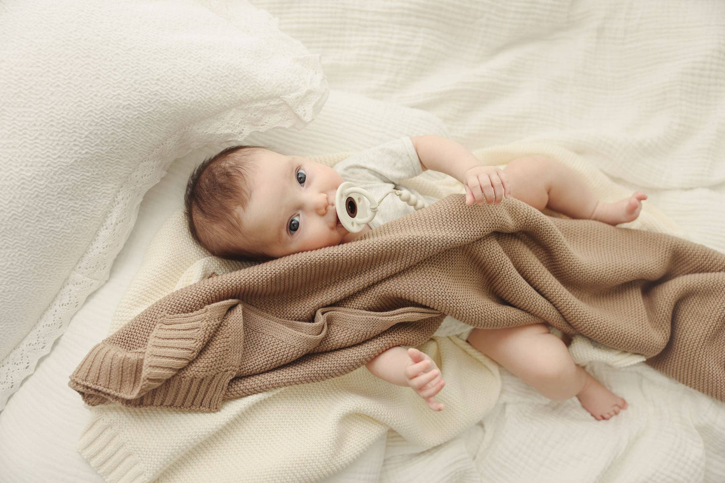 Heritage Knit 100% Organic Cotton Swaddle Baby Blanket