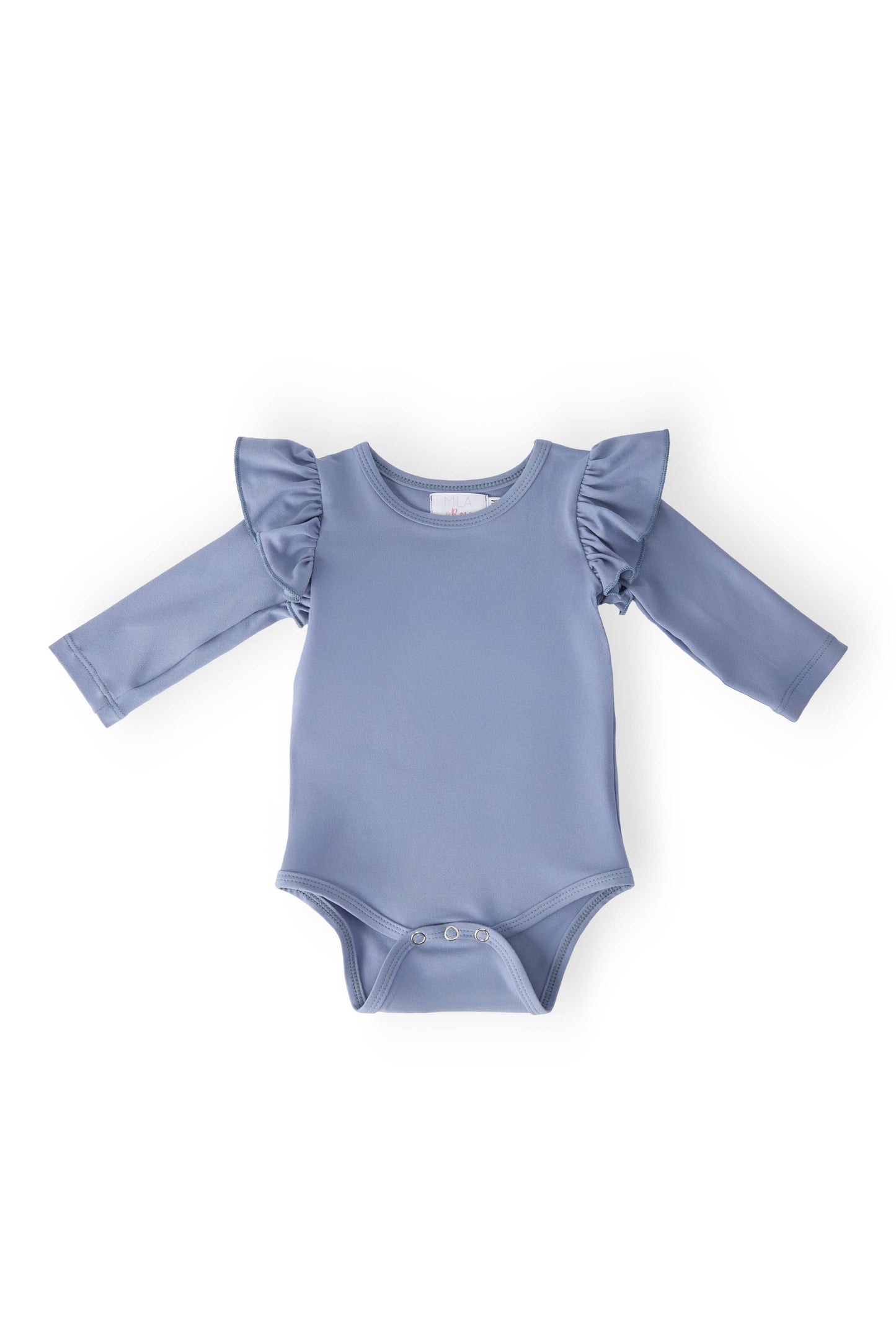 Dusty Blue L/S Flutter Bodysuit