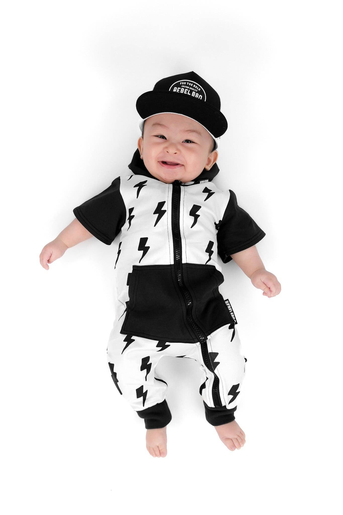 Hooded Rebel Short Sleeve Romper in Bowie