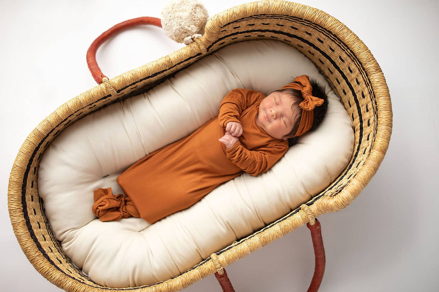 Saddle Longhorn Orange Western Knotted Newborn Baby Gown