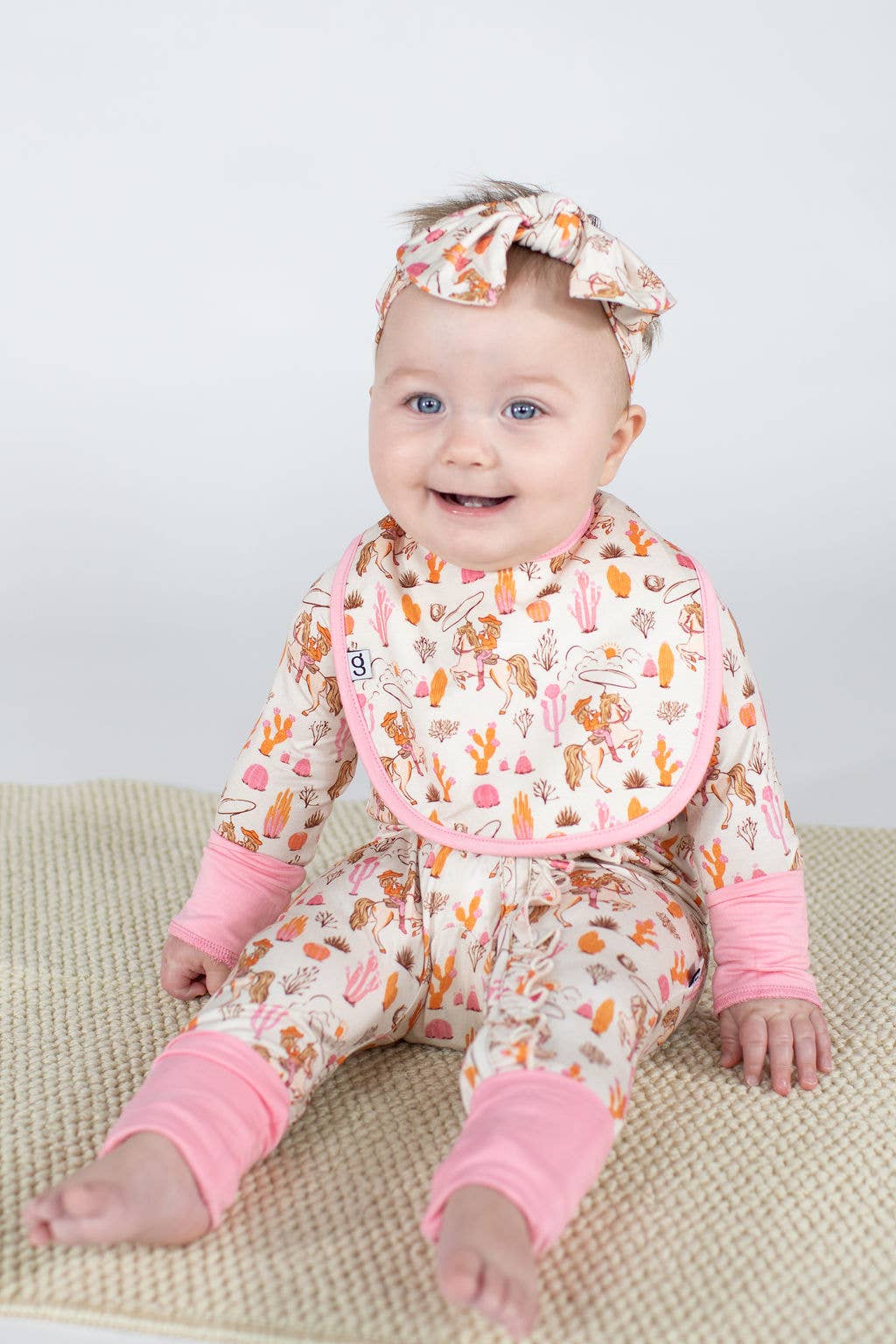 Saddle Up, Cowgirl Toile - Bib Set