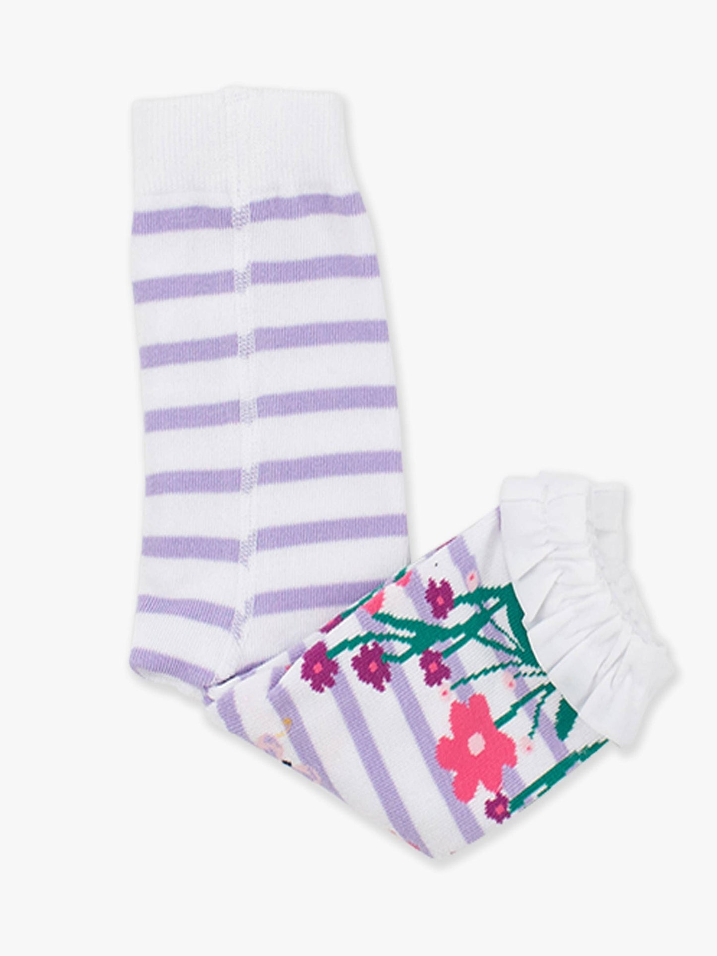 Girls Fluttering Fields Patterned Footless Ruffle Tights