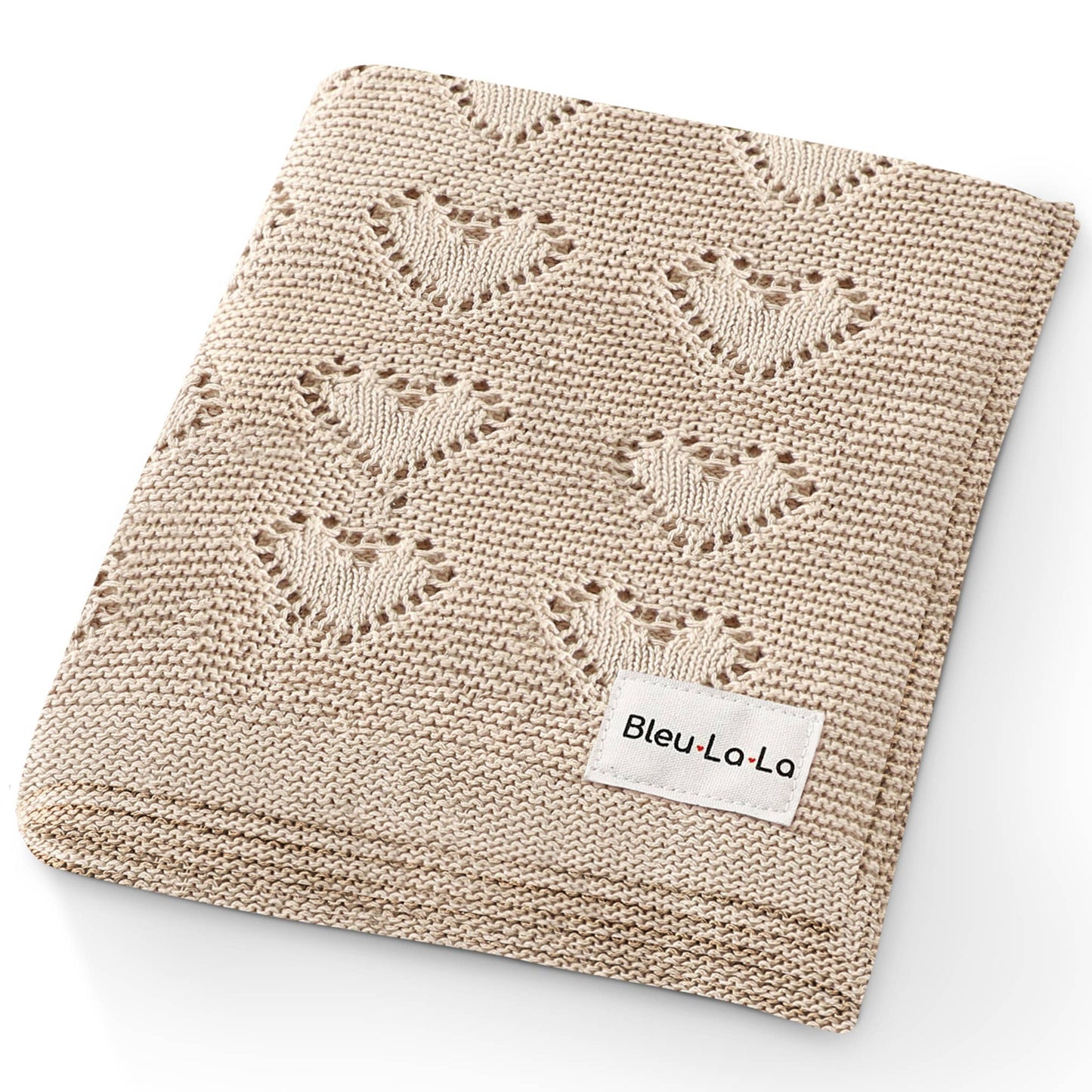 100% Luxury Cotton Receiving Swaddle Baby Blanket - Heart