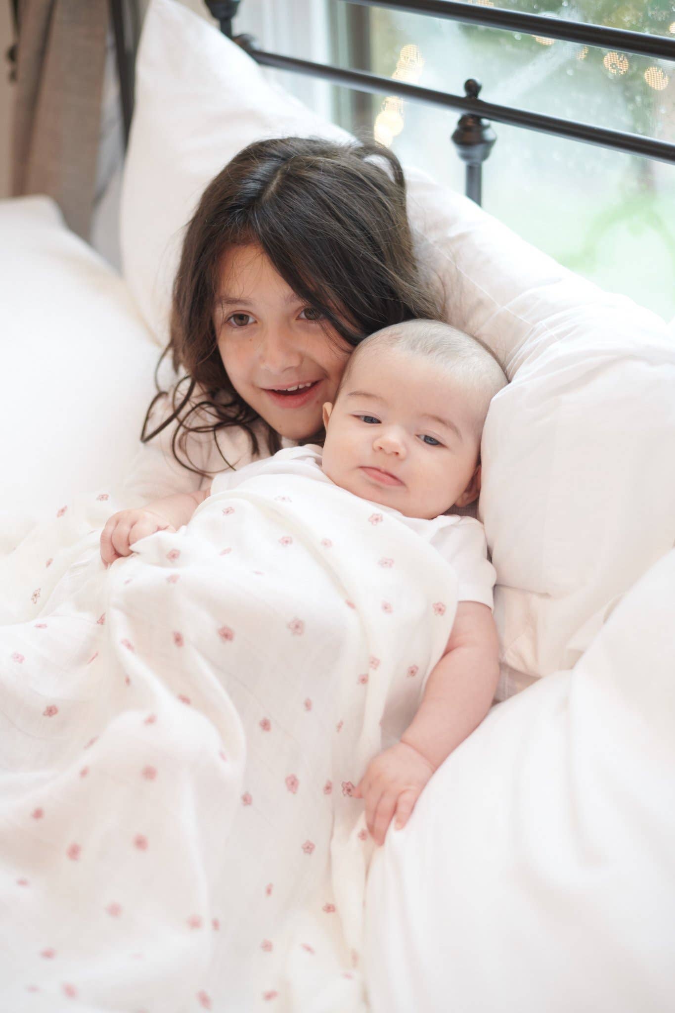 Pink Flower Bamboo Muslin Swaddle