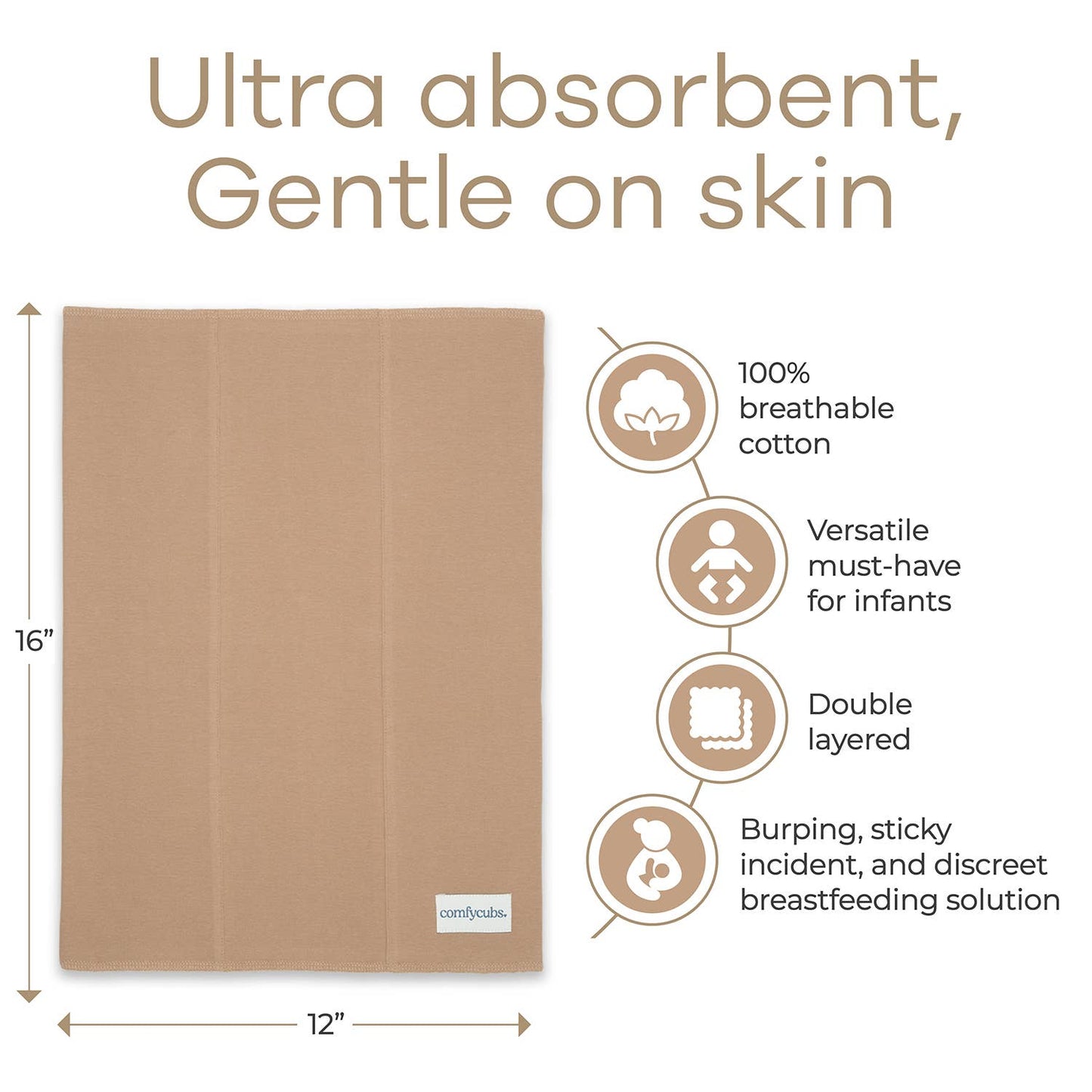 Cotton Burp Cloths by Comfy Cubs