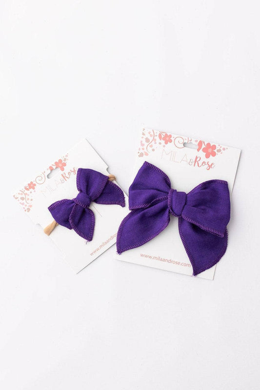 Classic Hair Bow - Purple