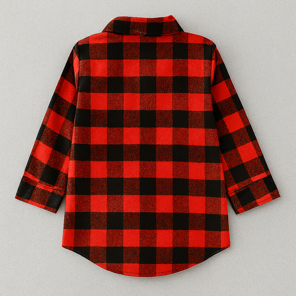 Red & Black Buffalo Plaid Button-Down Boy Shirt
