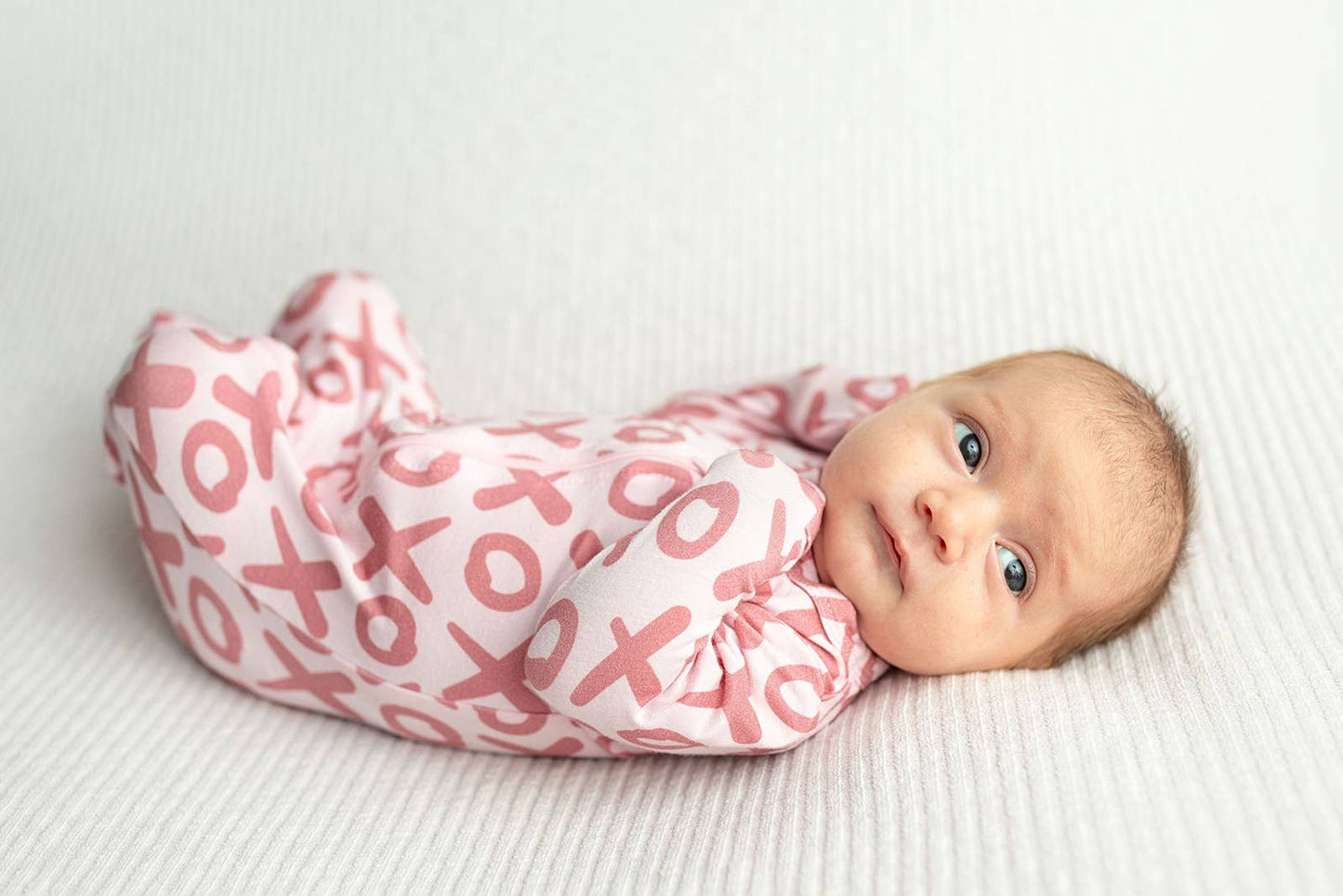Valentine's Day XOXO Bamboo Newborn Zipper Pajamas Sleepers