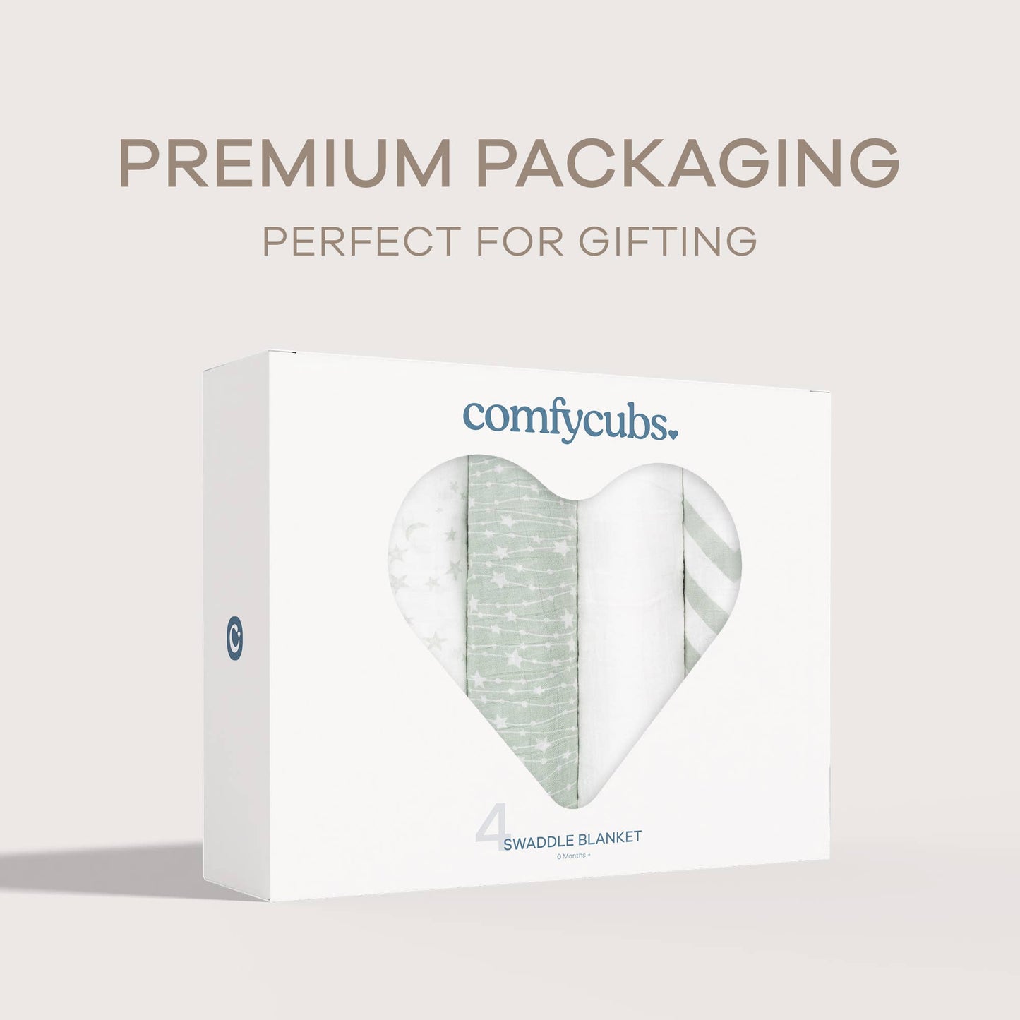 Baby Muslin Swaddle Blankets, 4 Pack by Comfy Cubs