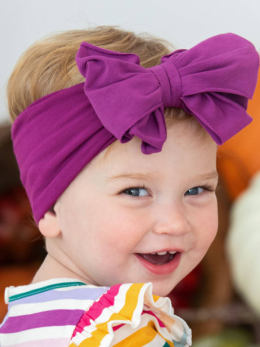 Girls Plum Tart Big Bow Headband