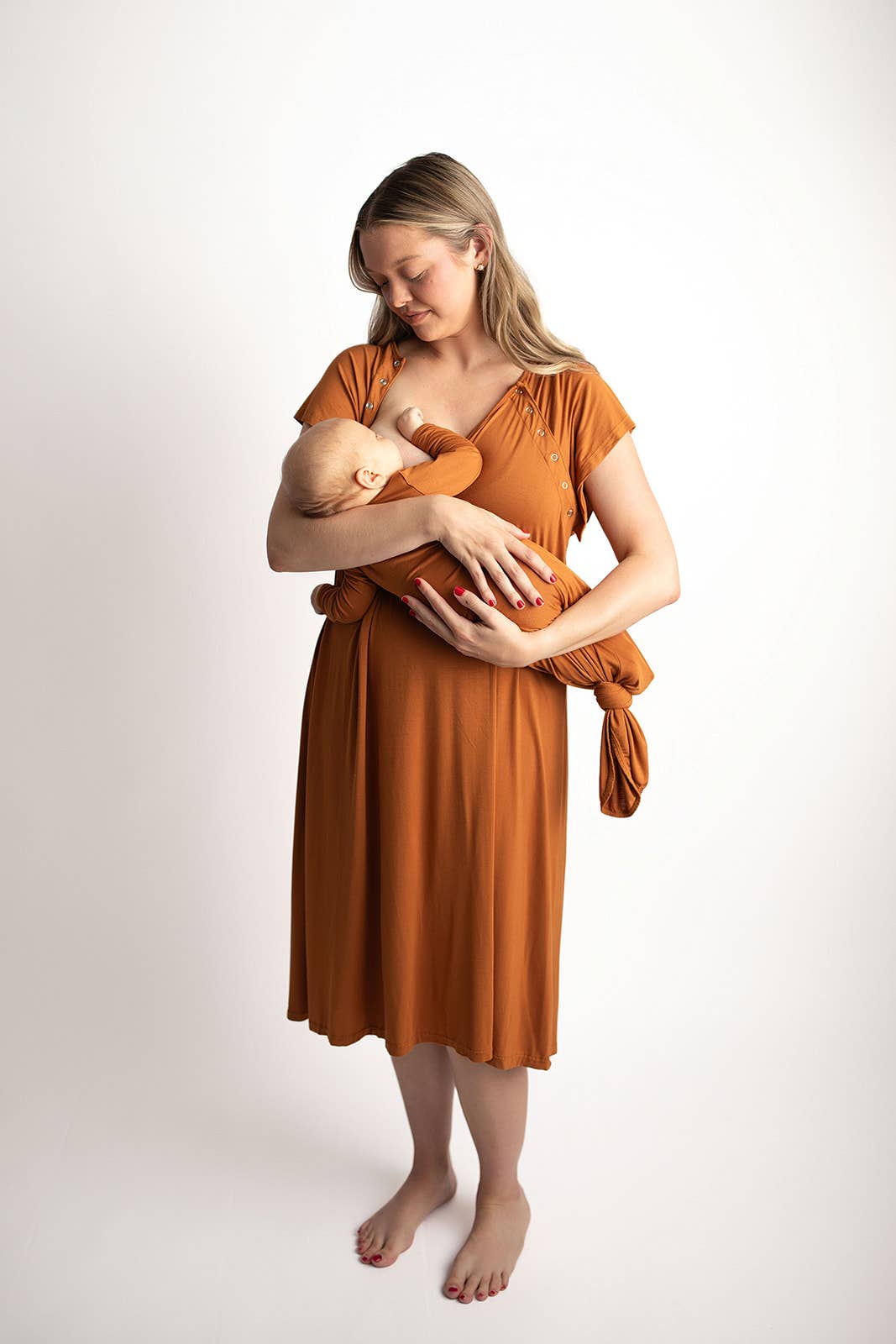Saddle Longhorn Orange Western Knotted Newborn Baby Gown