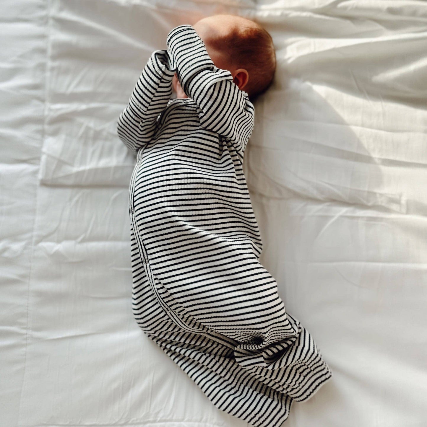 Black Stripe / Organic Ribbed Gown