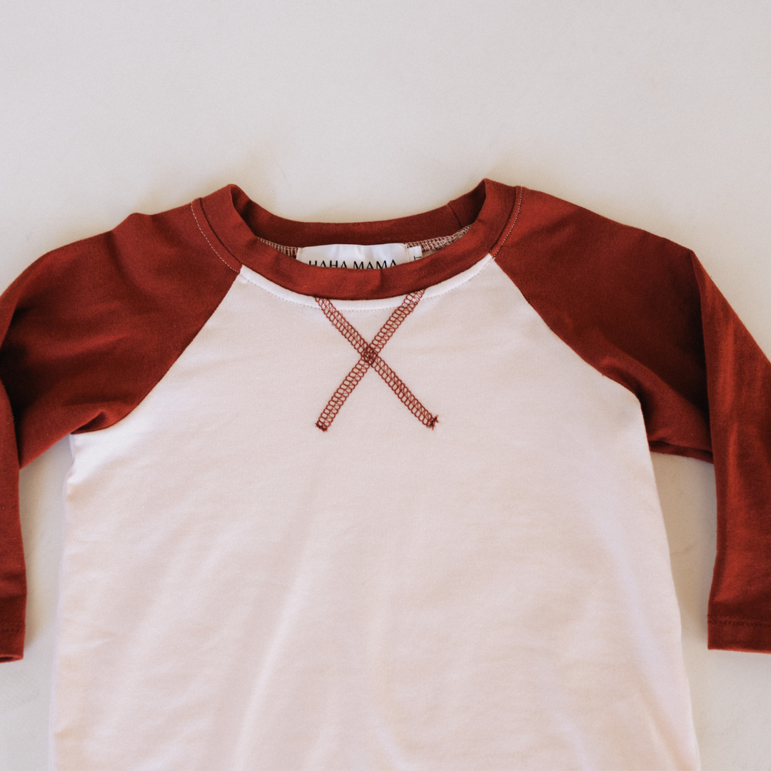 Raglan Baseball Tee Rust- Infant