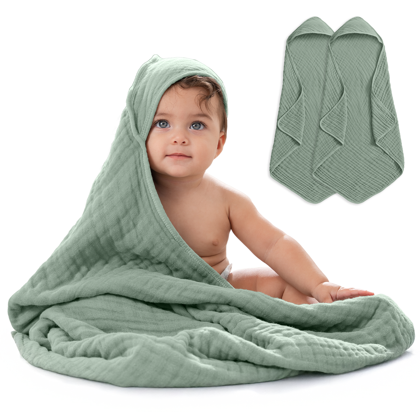 Hooded Baby Towels 6 Layer Muslin Cotton Towel for Kids