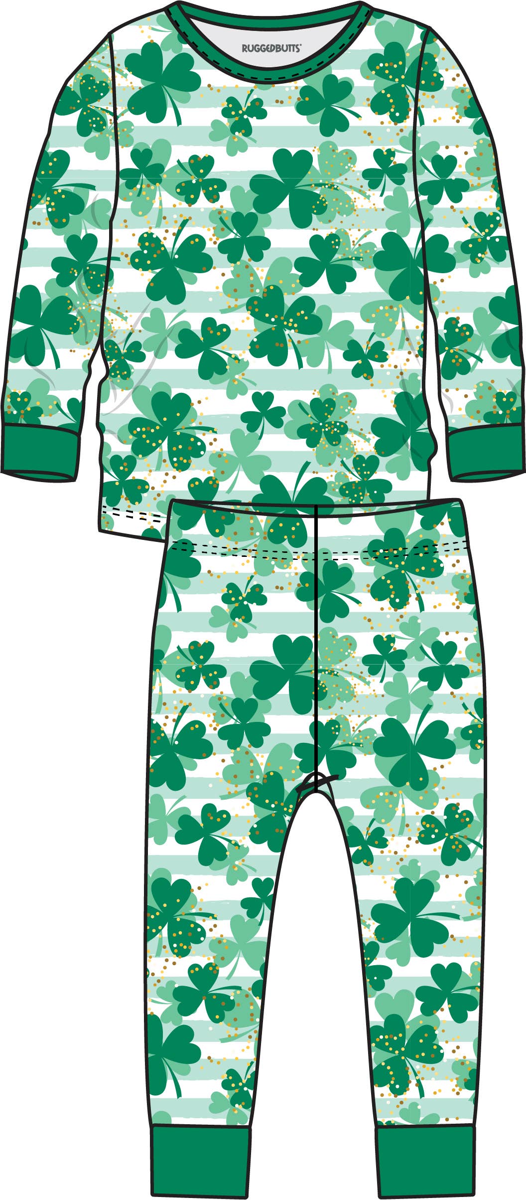 SoftSnooze™ Kids Bamboo Viscose Clover Field Long Sleeve Pajama Set