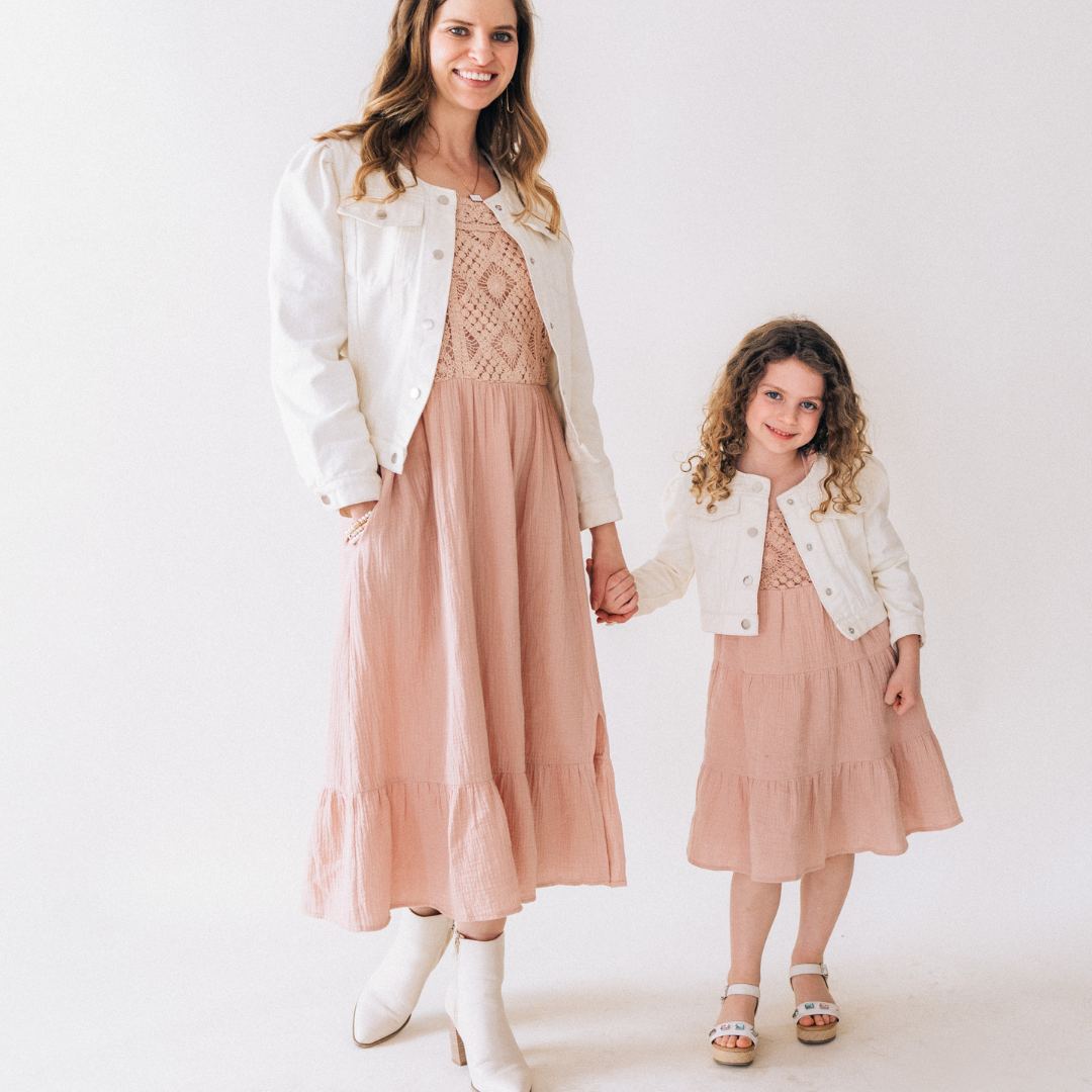 Ivory Cropped Denim Jacket - Child