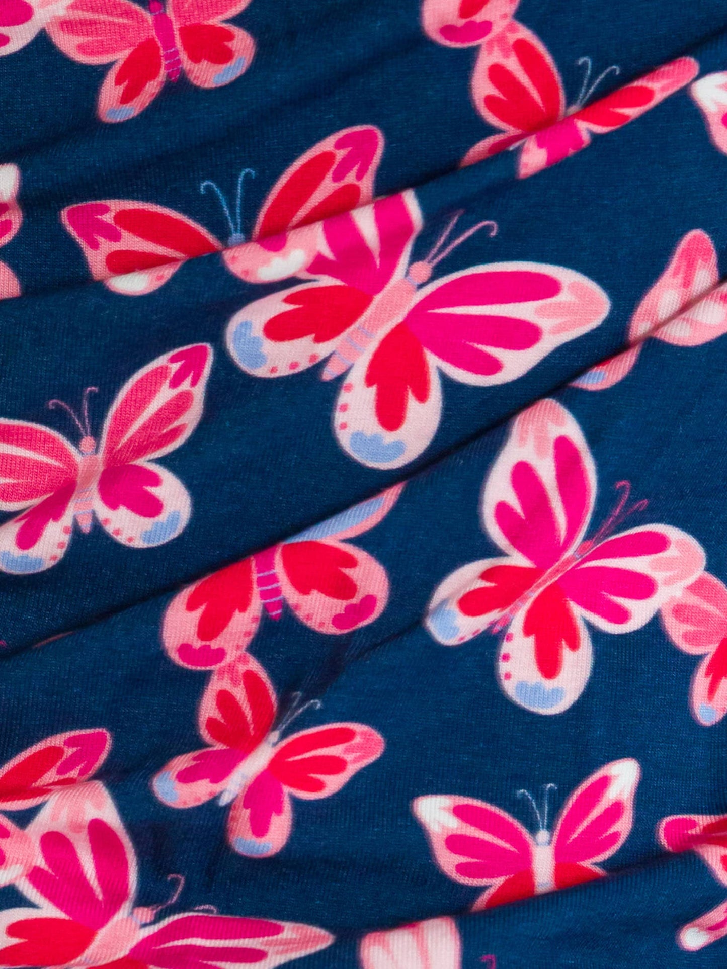 SoftSnooze™ Toddler Girls Bamboo Viscose Butterfly Bliss Ruffle Long Sleeve Pajama Set with Signature Rear Ruffles