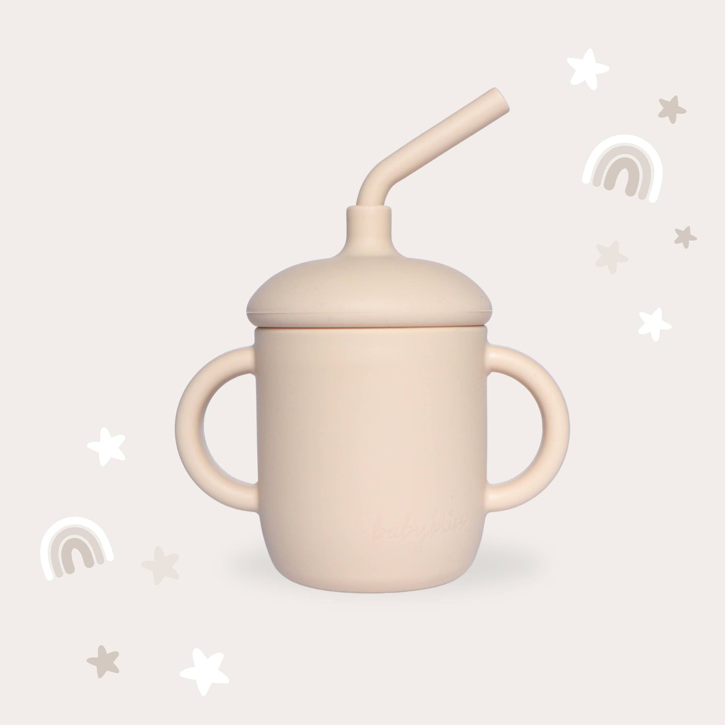 Sippy Cup with Straw, Spill-Proof & Anti-Stain - Almond