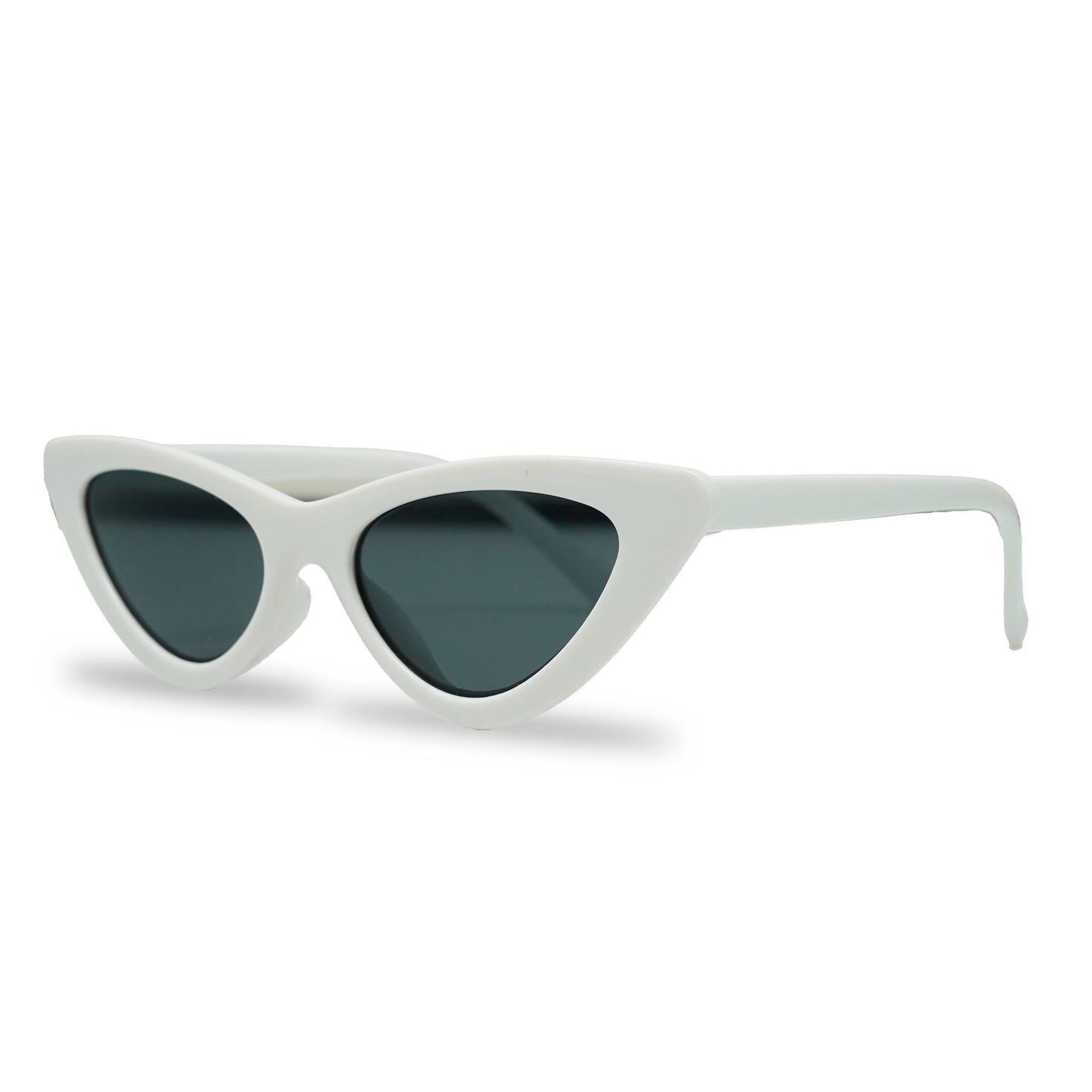 Kids Sunglasses - White (Narrow Cat-Eye)