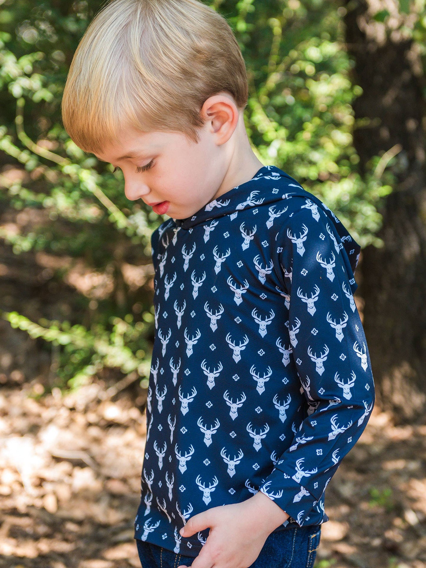 Boys Little Deer Lodge Performance Hooded Shirt