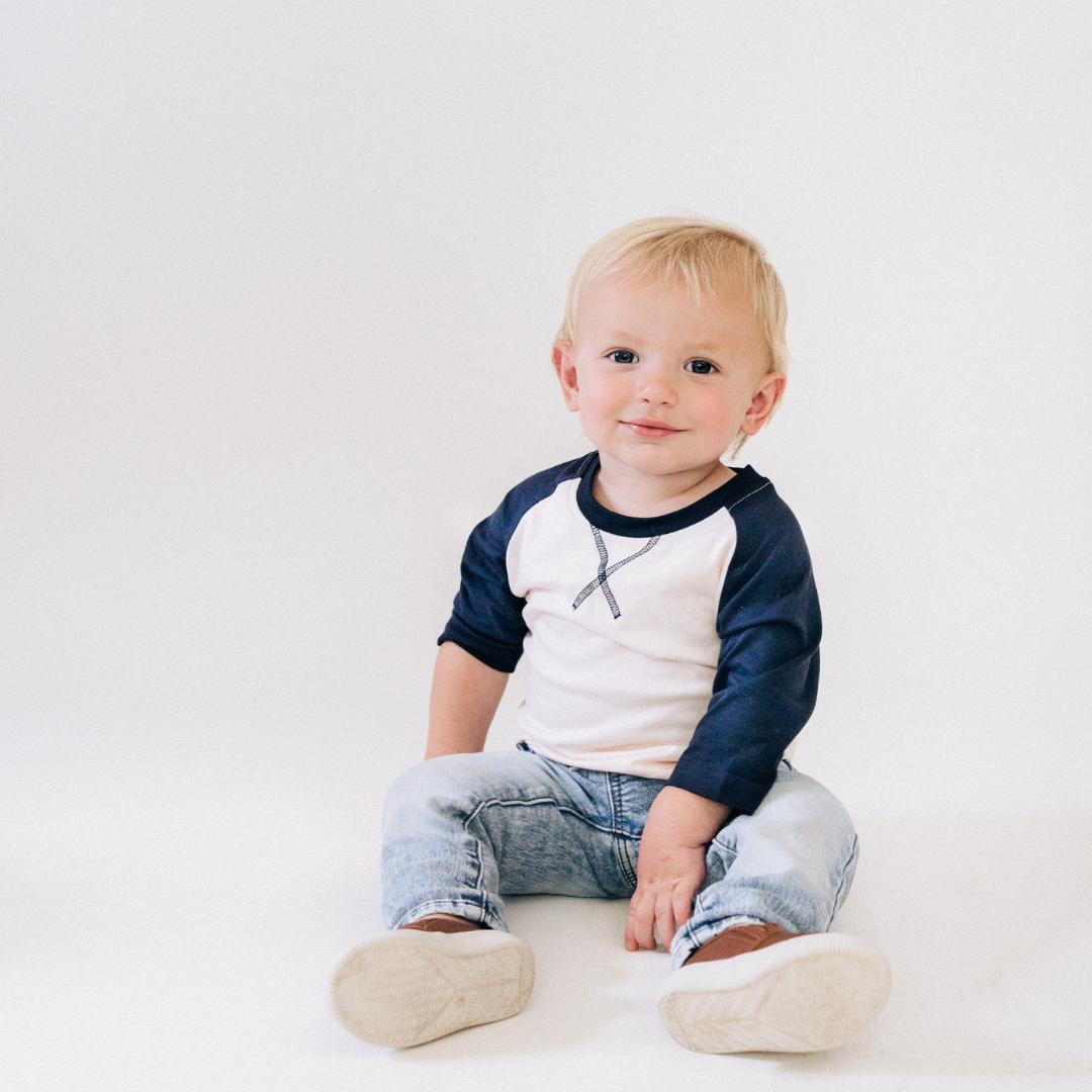 Raglan Baseball Tee Navy - Child