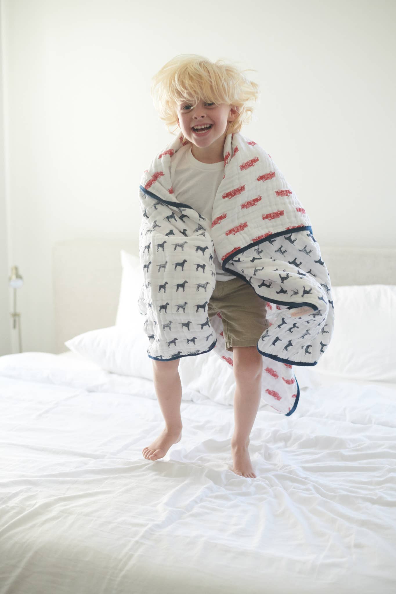 Fire Truck and Dalmatian Newcastle Blanket; Cotton