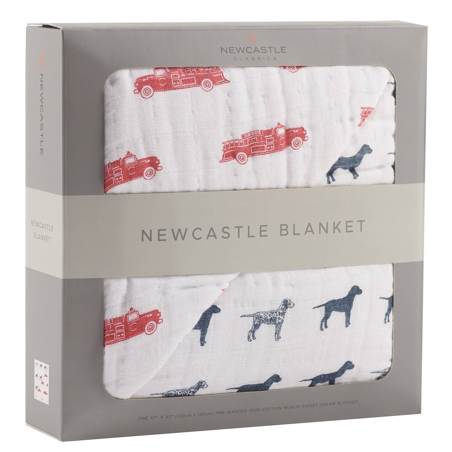 Fire Truck and Dalmatian Newcastle Blanket; Cotton