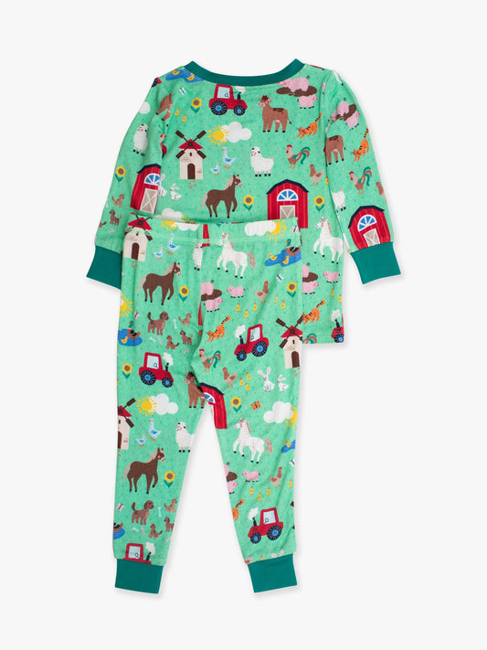 SoftSnooze™ Kids Bamboo Viscose Farm Friends Long Sleeve Pajama Set