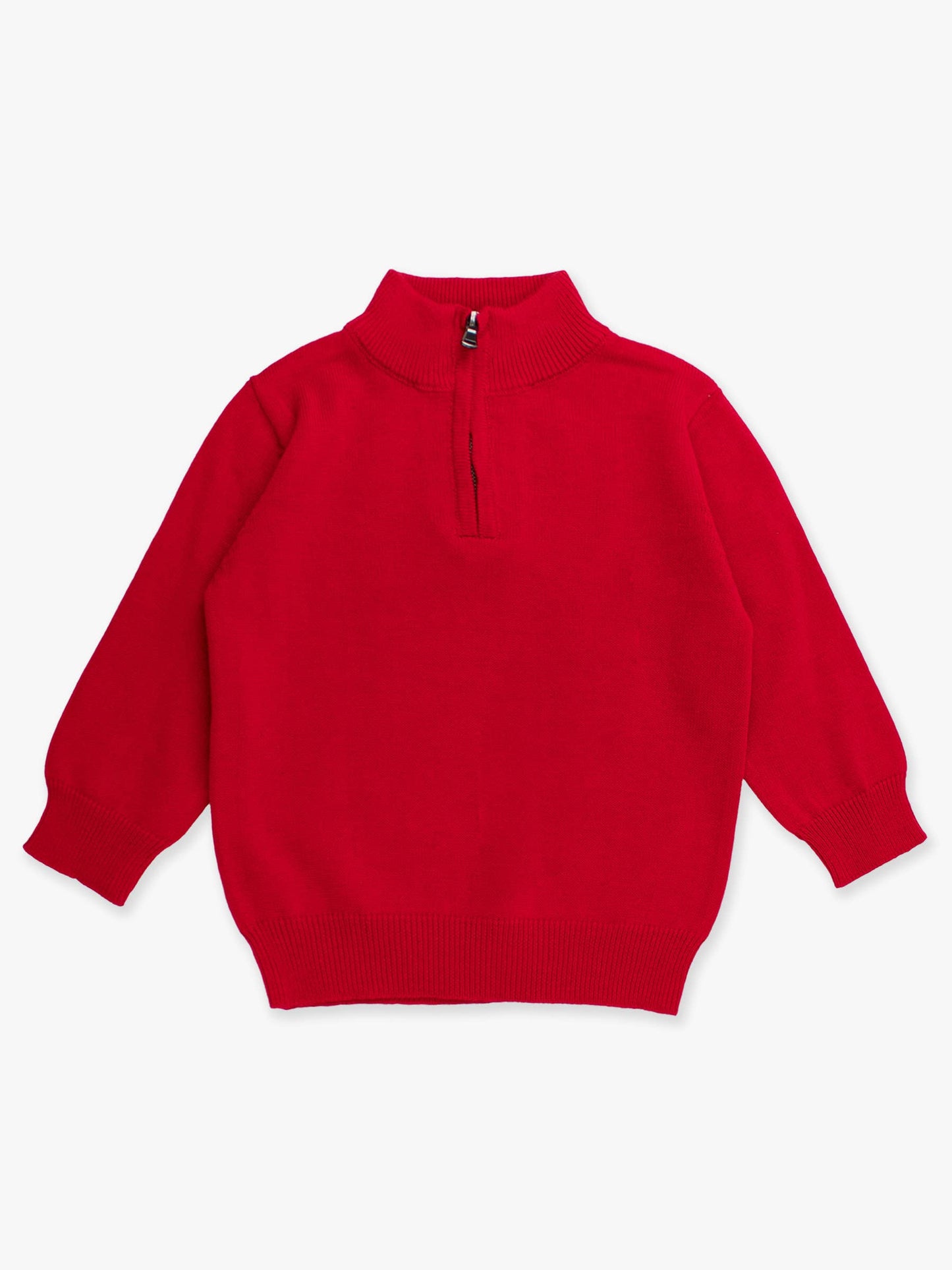 Boys Red Quarter-Zip Sweater