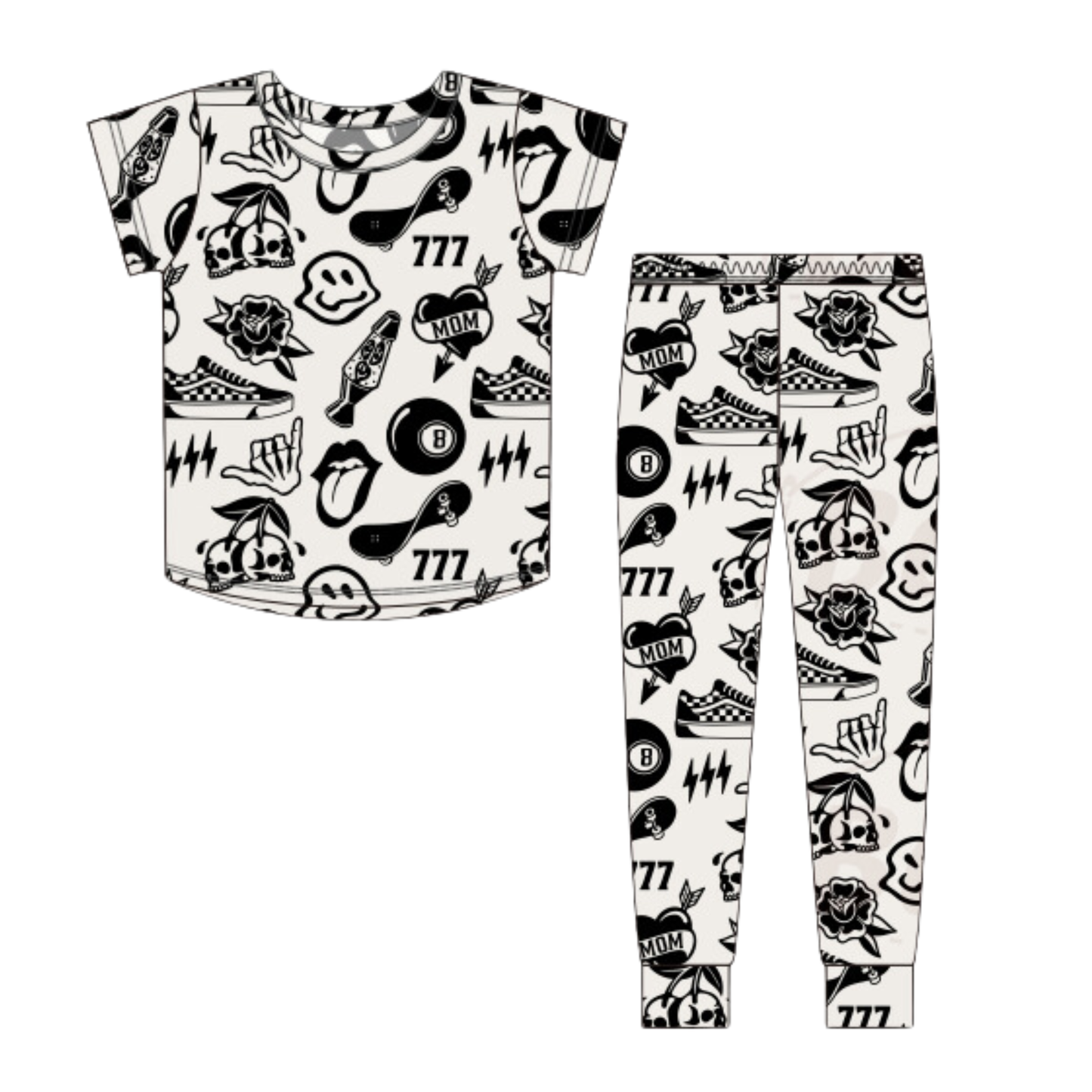 Bamboo Two Piece Set in Warped Tour