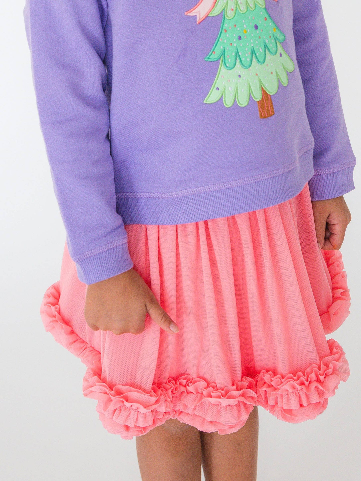 Girls Bubblegum Pink Elastic Waist Ruffle Tulle Skirt