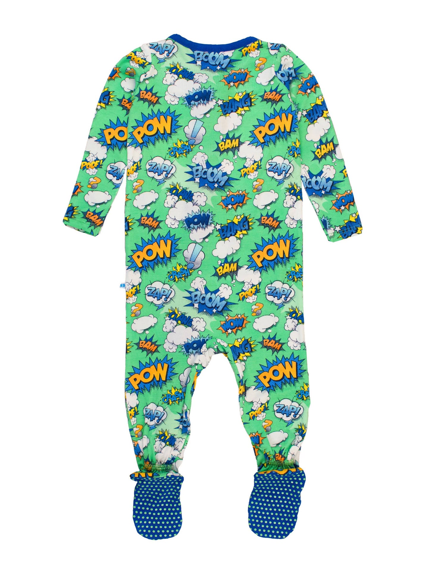 SoftSnooze™ Baby Boys Bamboo Viscose Boom Pow Footed One Piece Pajama