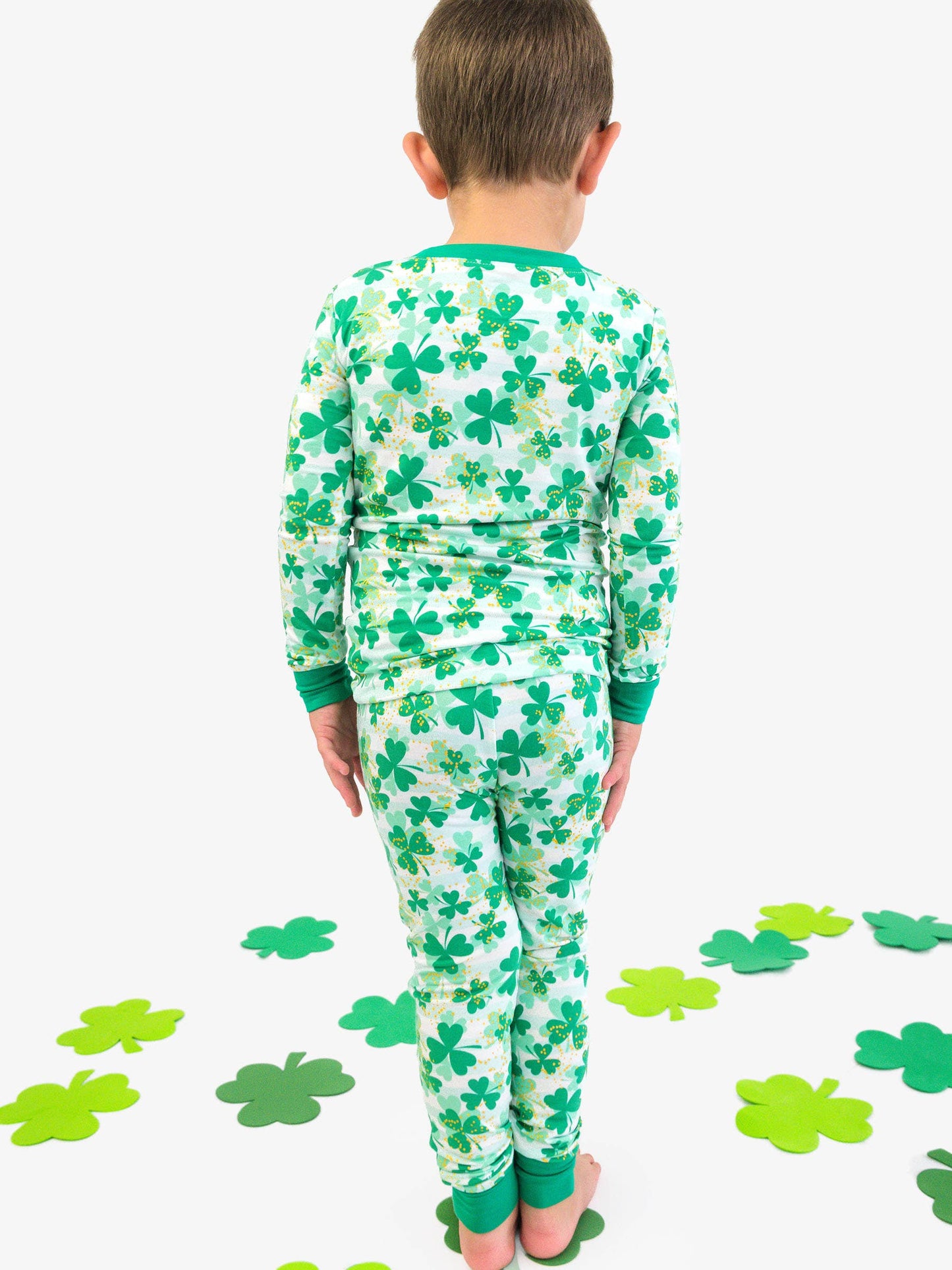 SoftSnooze™ Kids Bamboo Viscose Clover Field Long Sleeve Pajama Set