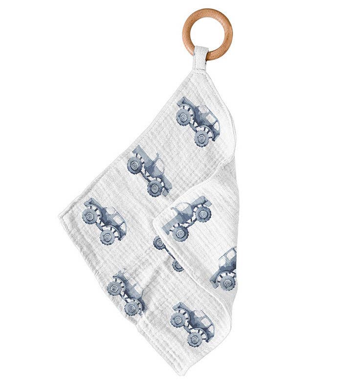 Indigo Monster Trucks Cotton Newcastle Teether