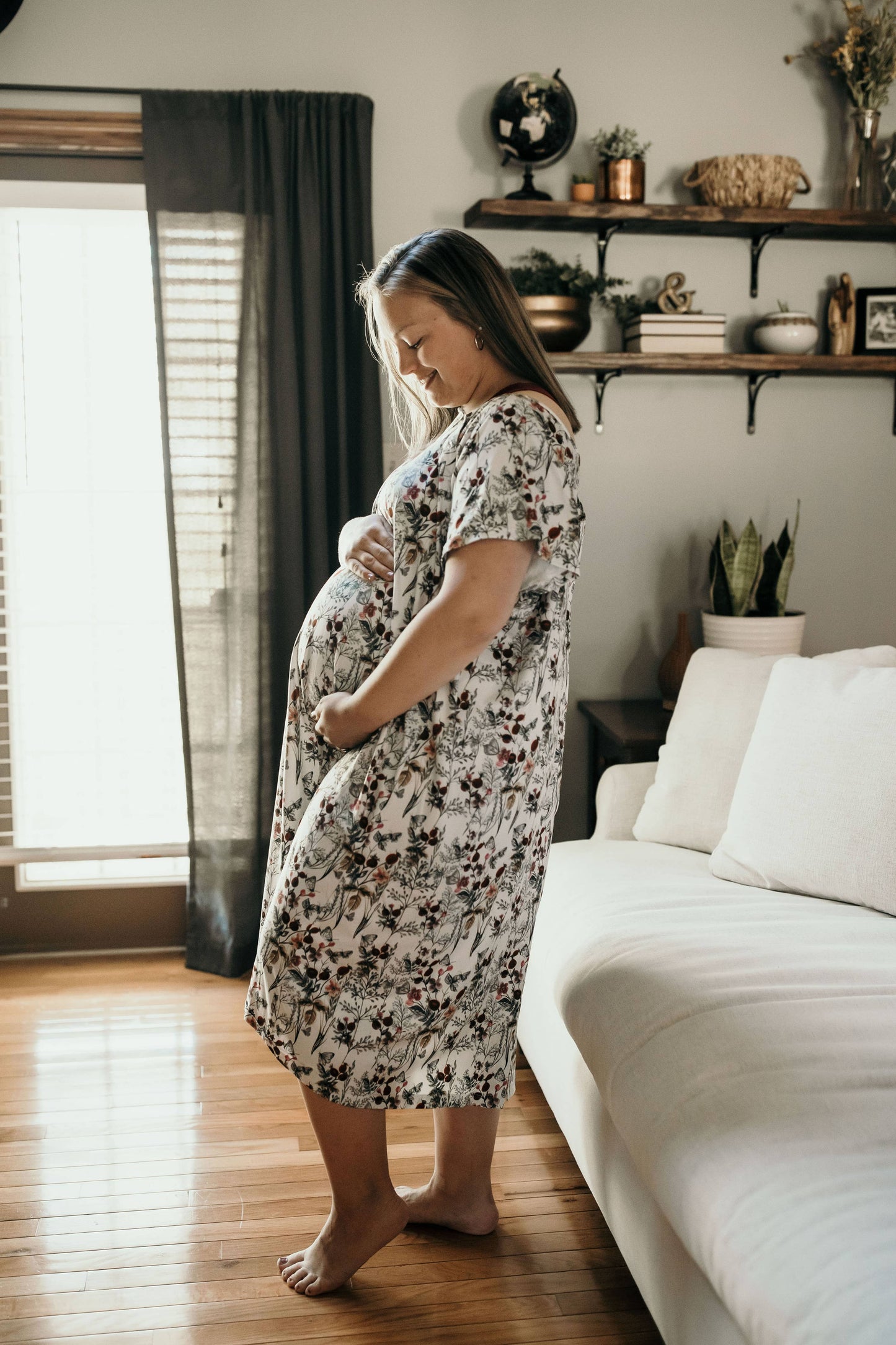 Floral Mommy Labor and Delivery/ Nursing Gown
