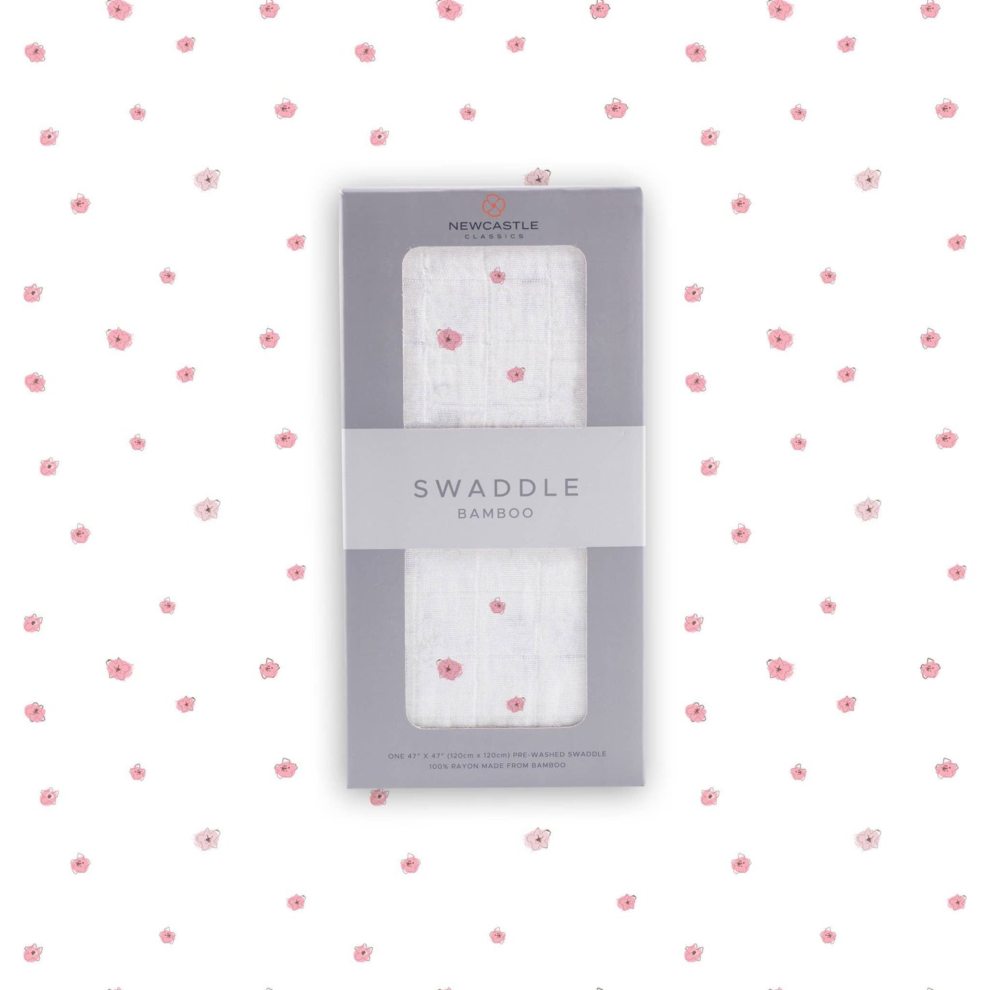 Pink Flower Bamboo Muslin Swaddle